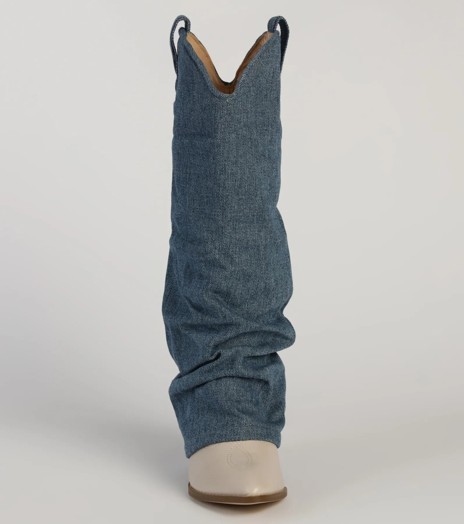 Premium Denim Diva Fold-Over Western Boots - Ultimate Style Upgrade