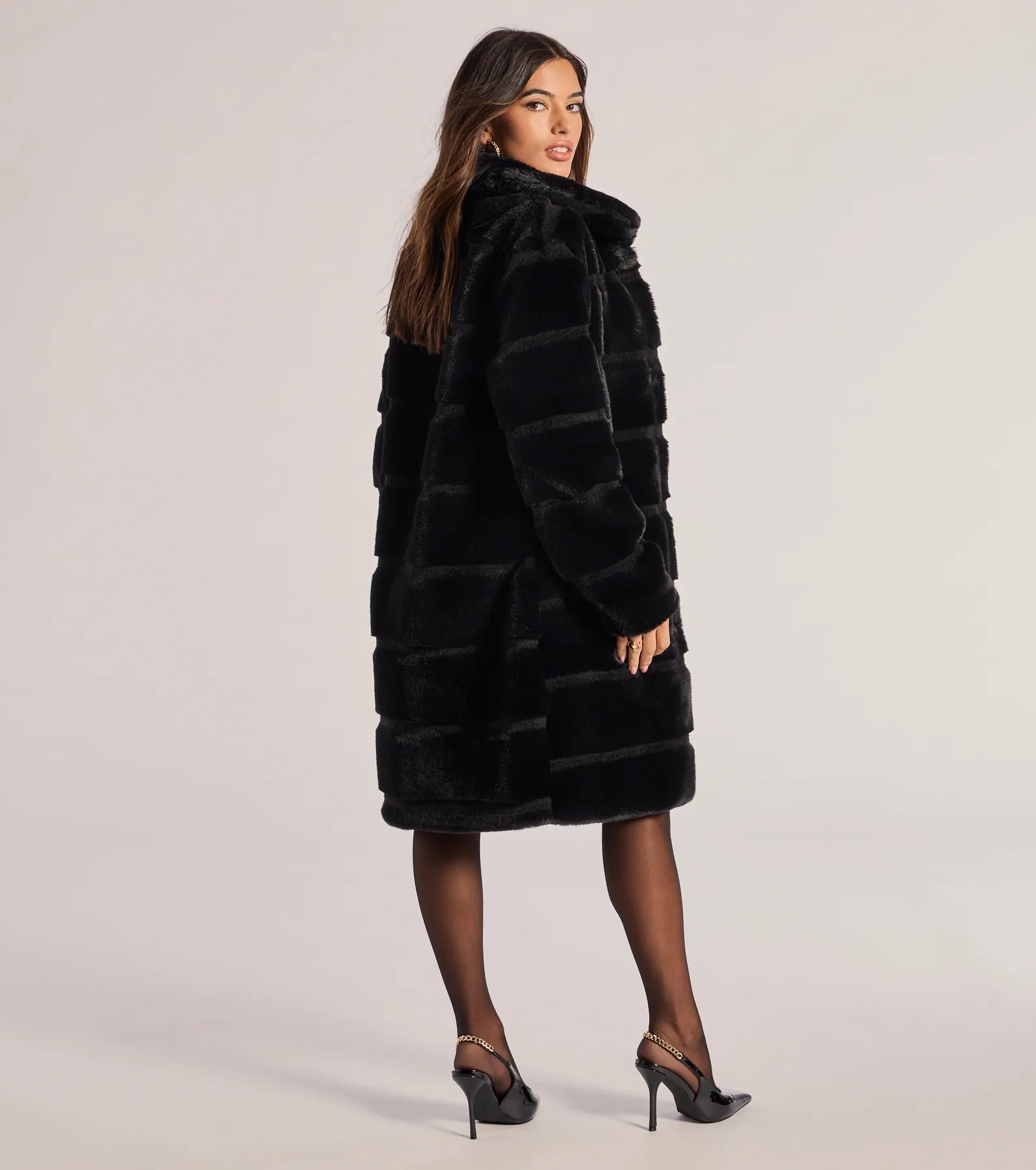 Ultimate Glam Faux Fur Trench Coat - Timeless Luxury