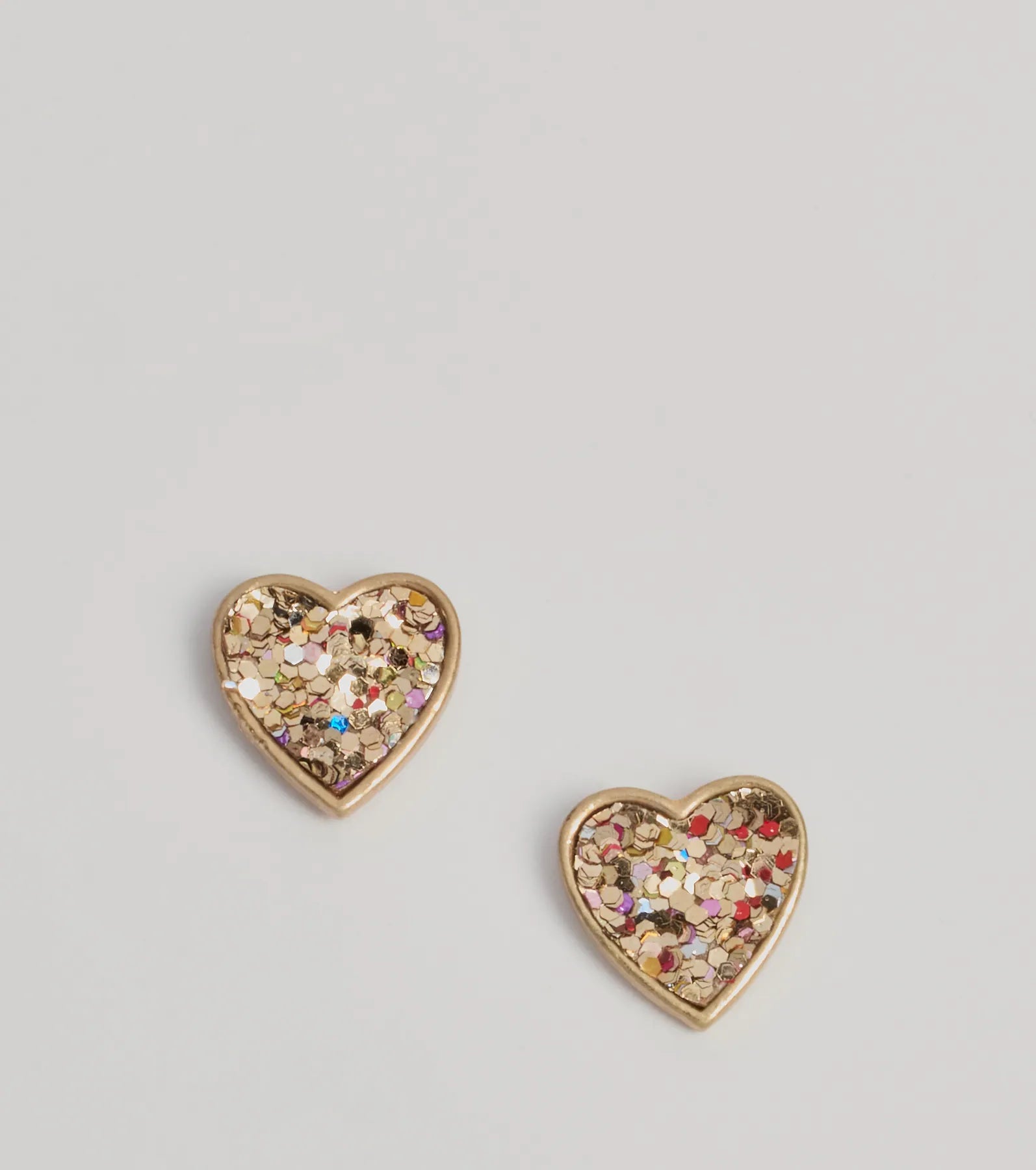 Ultimate Glitzy Fab Glitter Heart Stud Earrings - Premium Sparkle Accessory