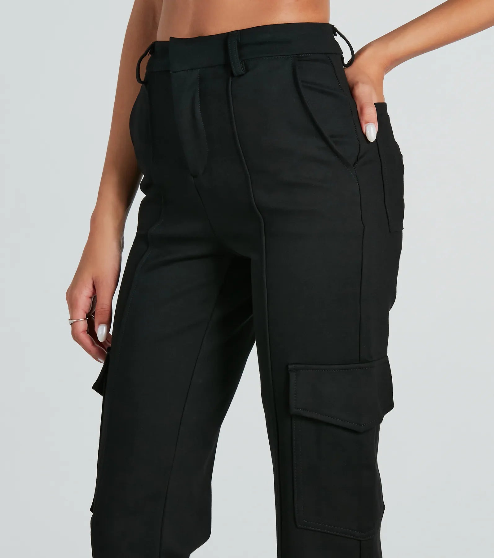 Ultimate Casual & Chic Ponte Knit Cargo Pants - Upgrade Your Style