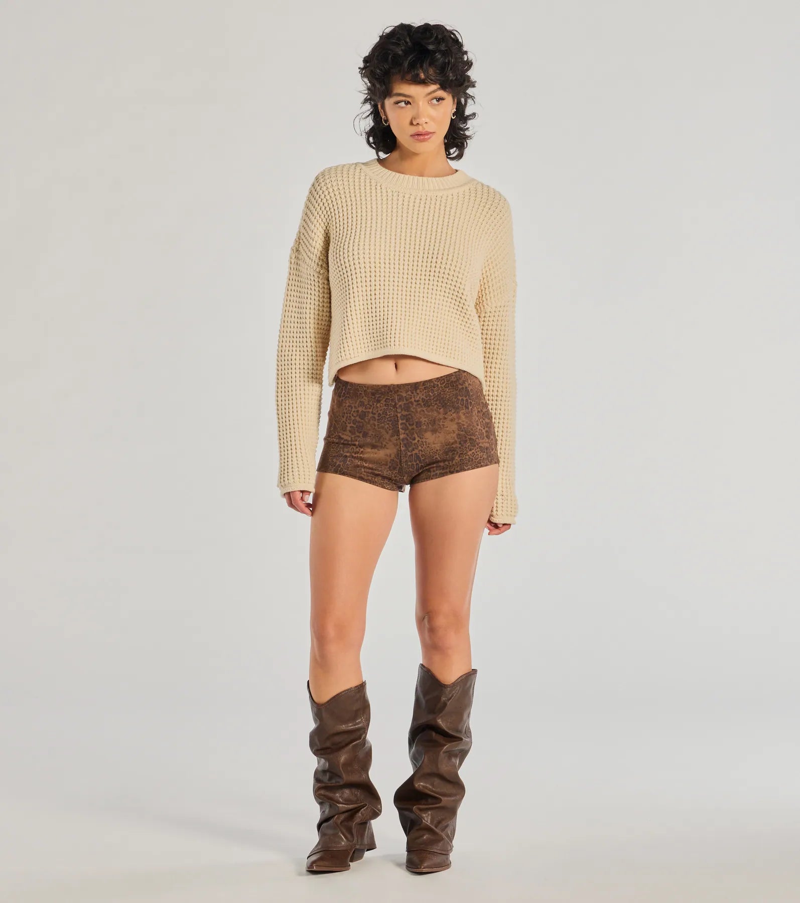 Ultimate Comfort Waffle Knit Sweater - Cozy Crew Neck