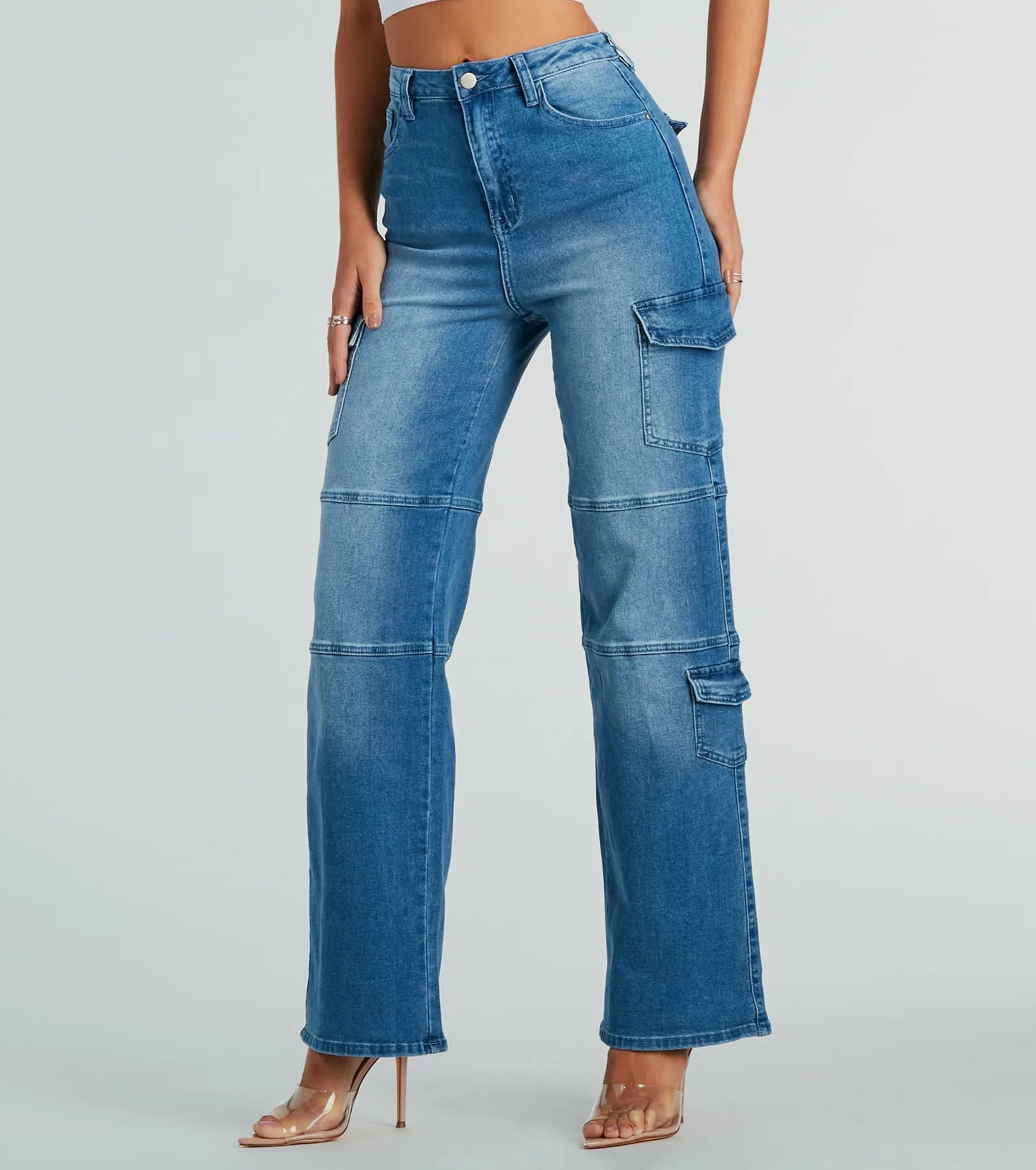 Ultimate Cool High-Rise Cargo Denim Jeans - Effortless Style