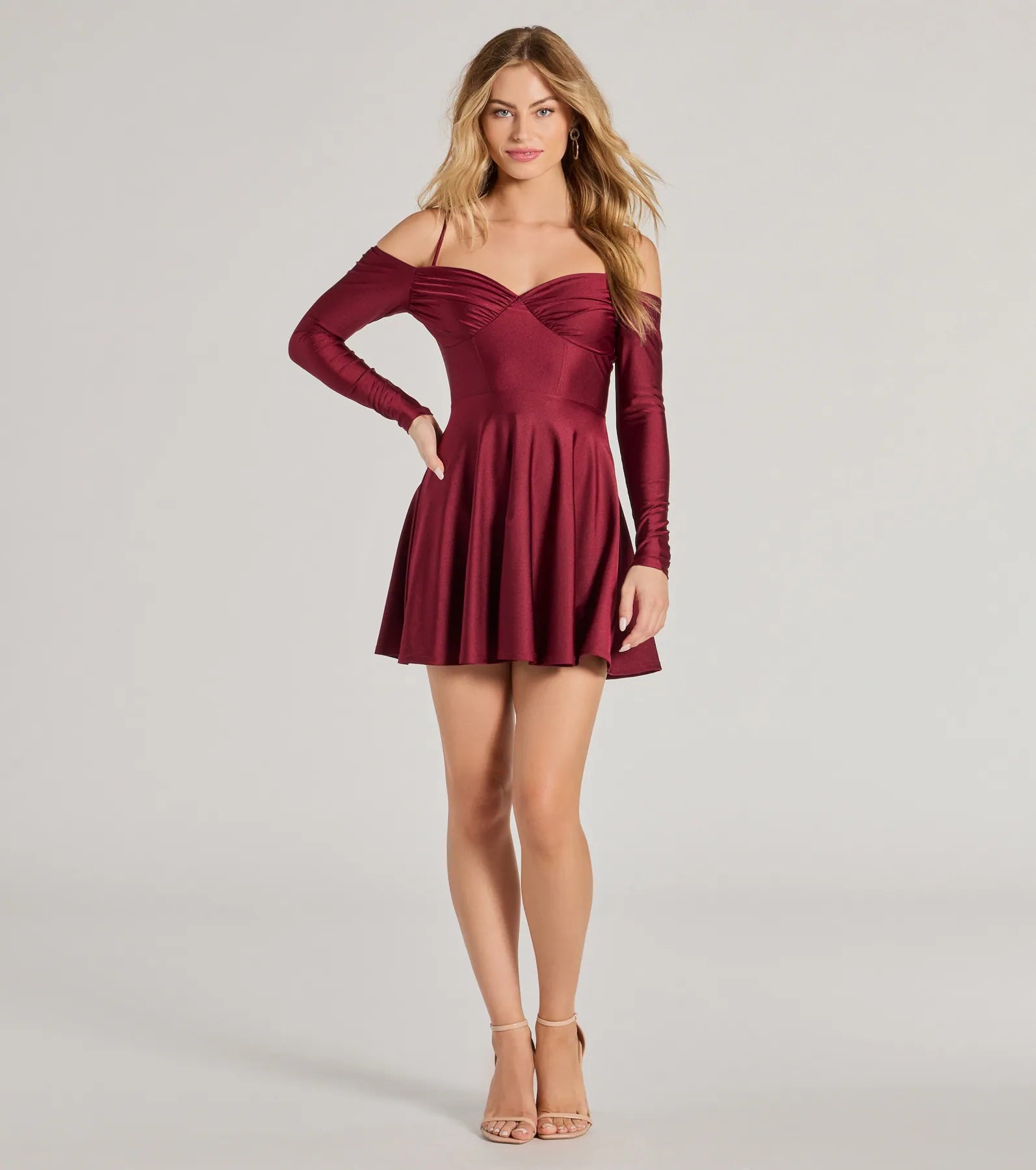 Ultimate Chic Knit Cold-Shoulder Skater Dress