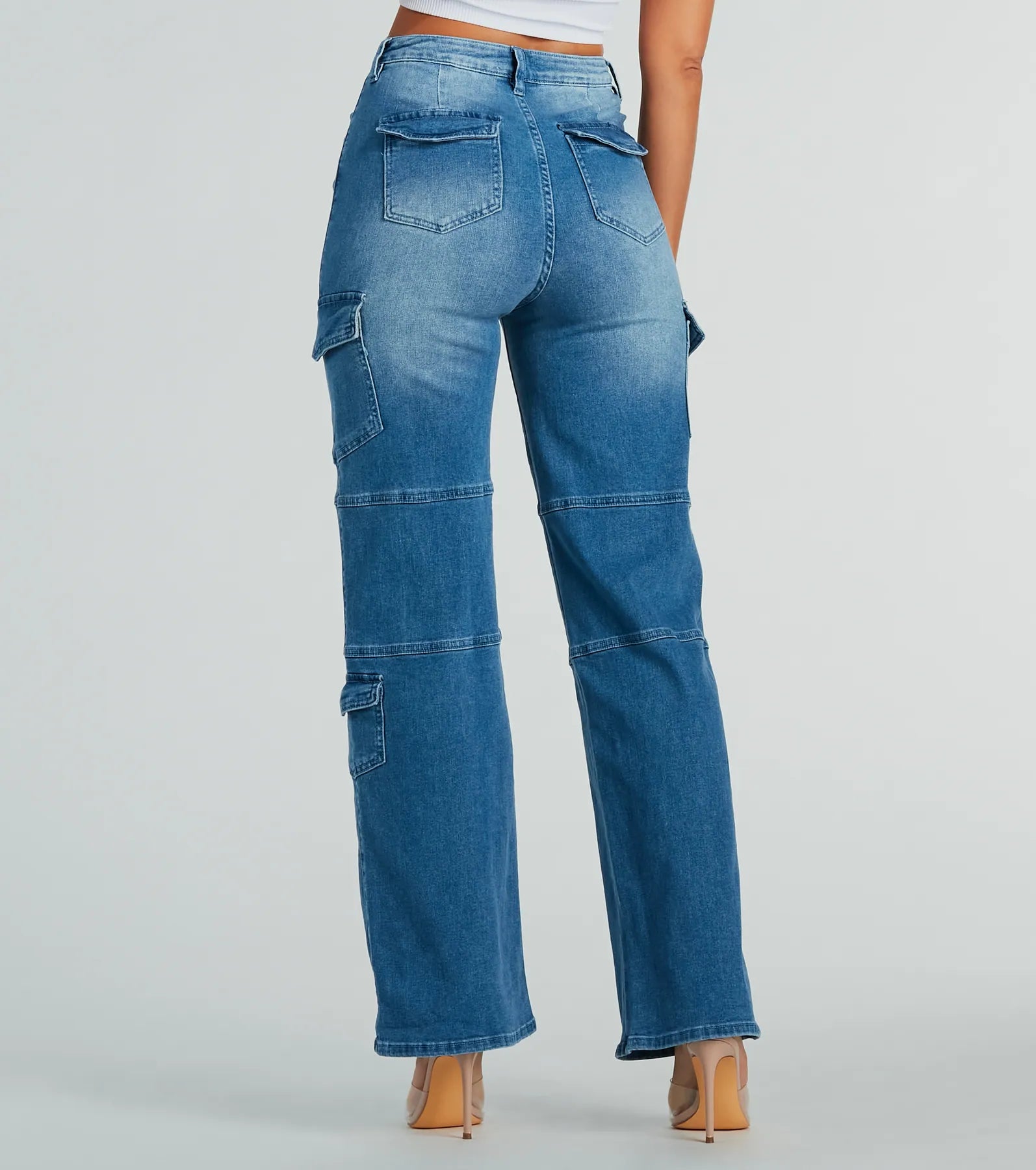 Ultimate Cool High-Rise Cargo Denim Jeans - Effortless Style