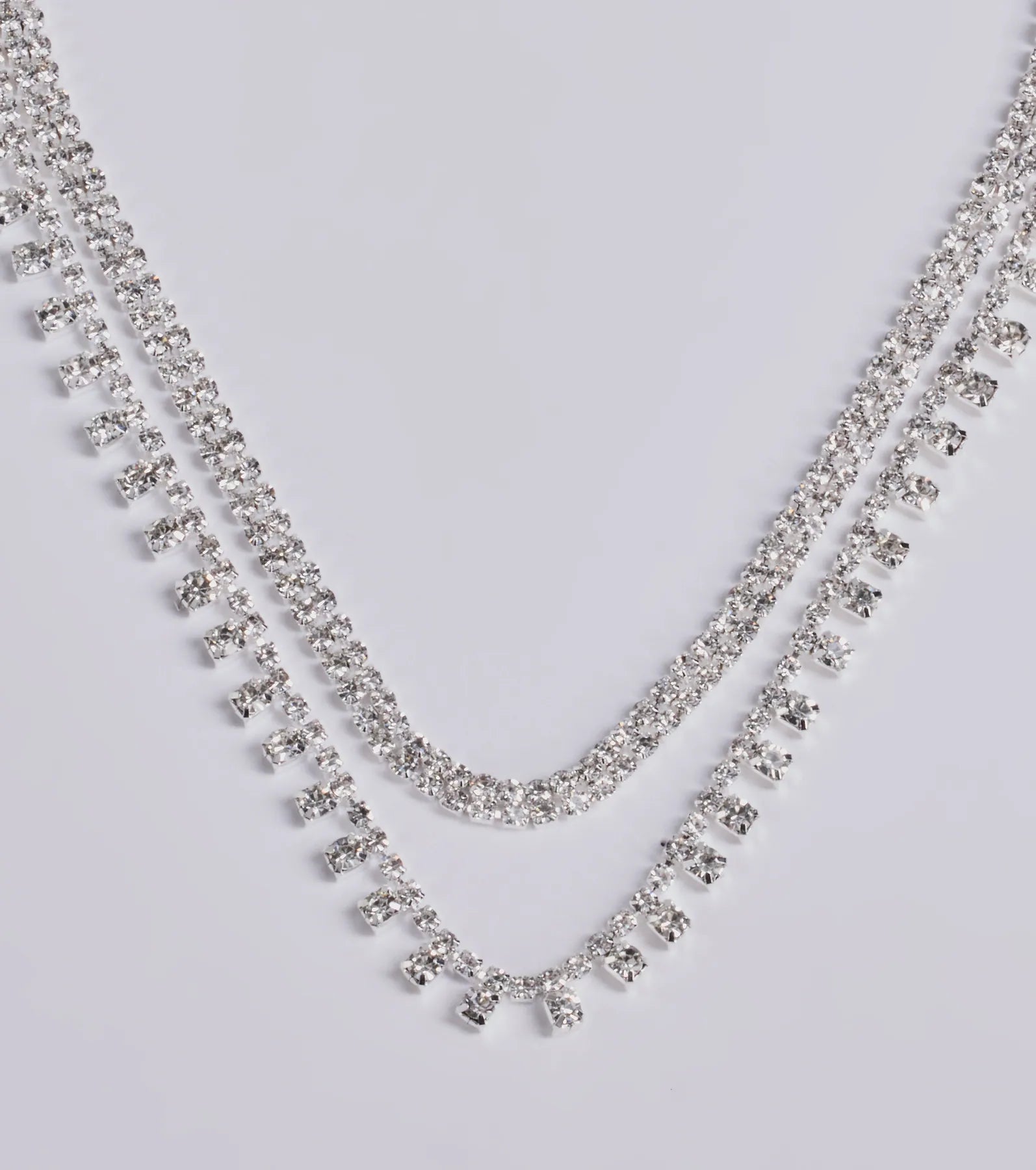 Ultimate Glam Rhinestone Layered Choker Necklace