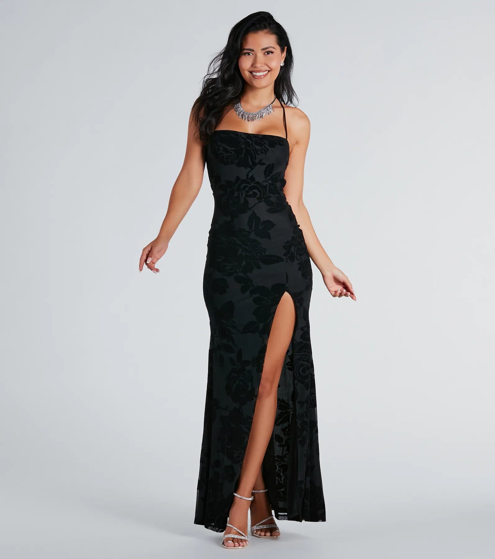 Ultimate Velvet Floral Mermaid Evening Dress