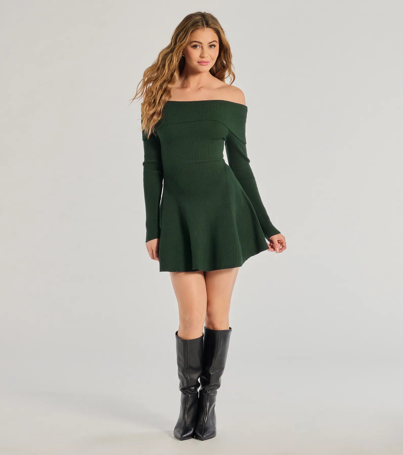 Ultimate Chic Ribbed Knit Skater Dress