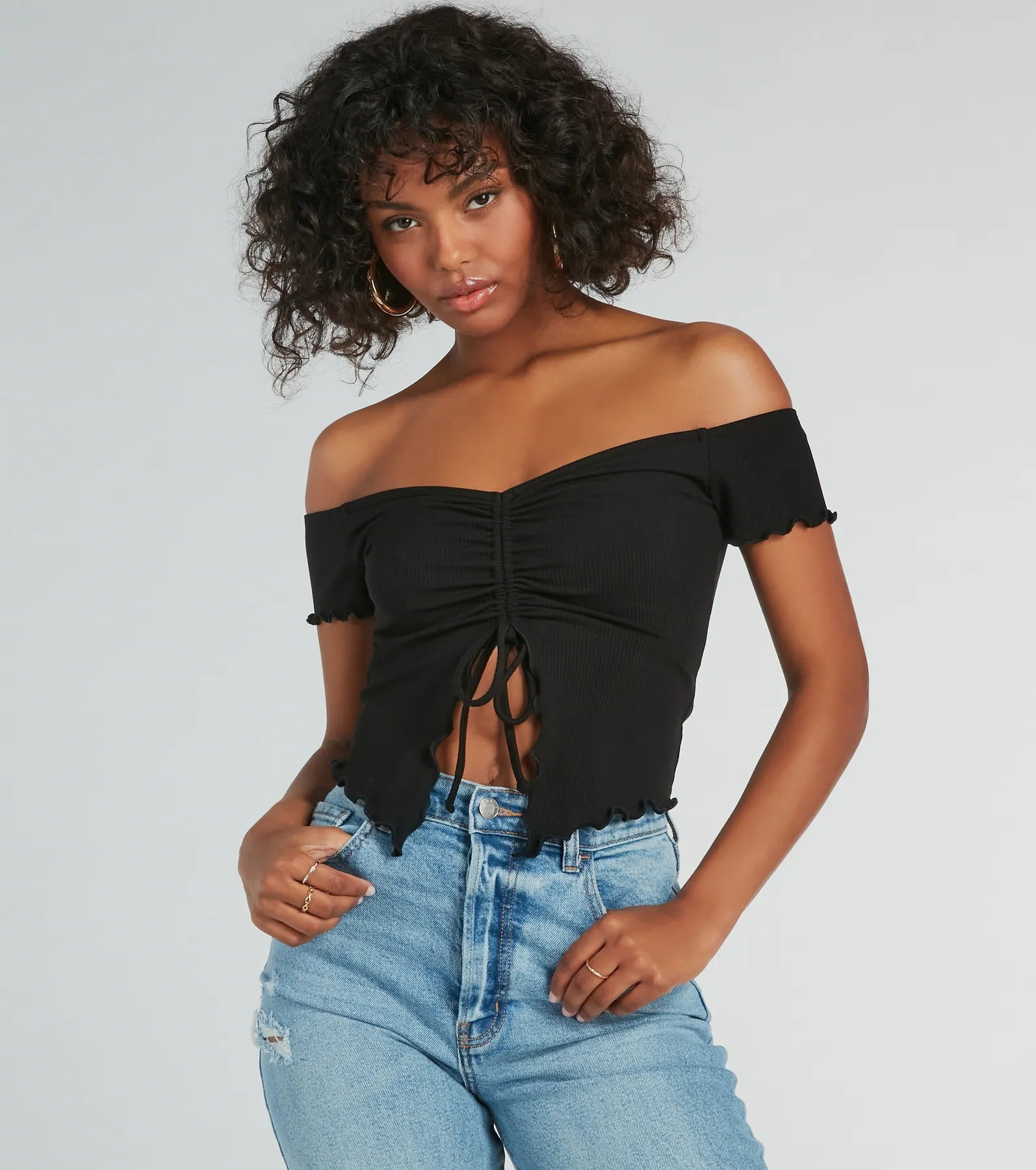 Ultimate Heat Wave Off-The-Shoulder Crop Top