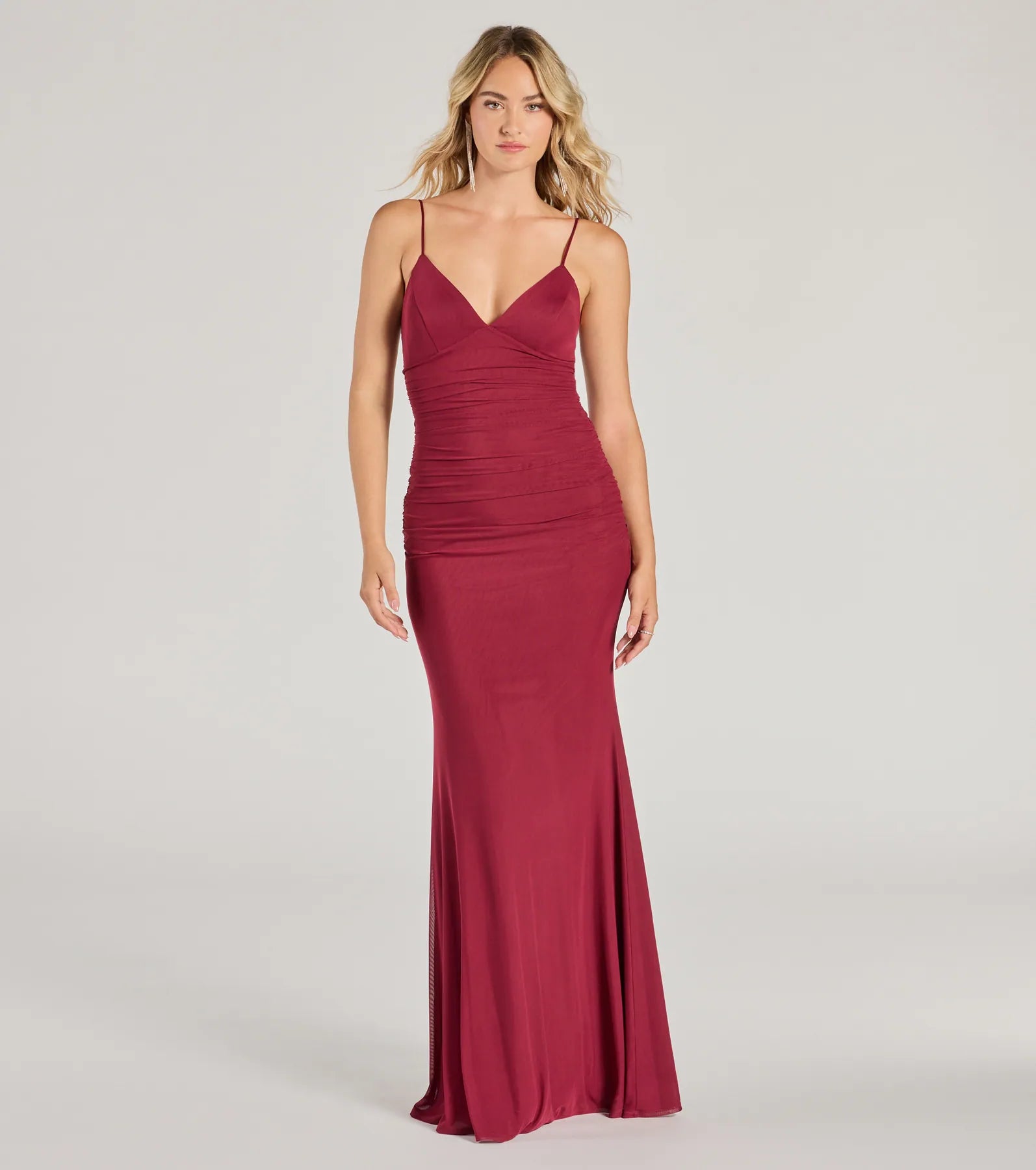 Premium Kay Sleeveless V-Neck Mermaid Mesh Formal Dress - Ultimate Elegance