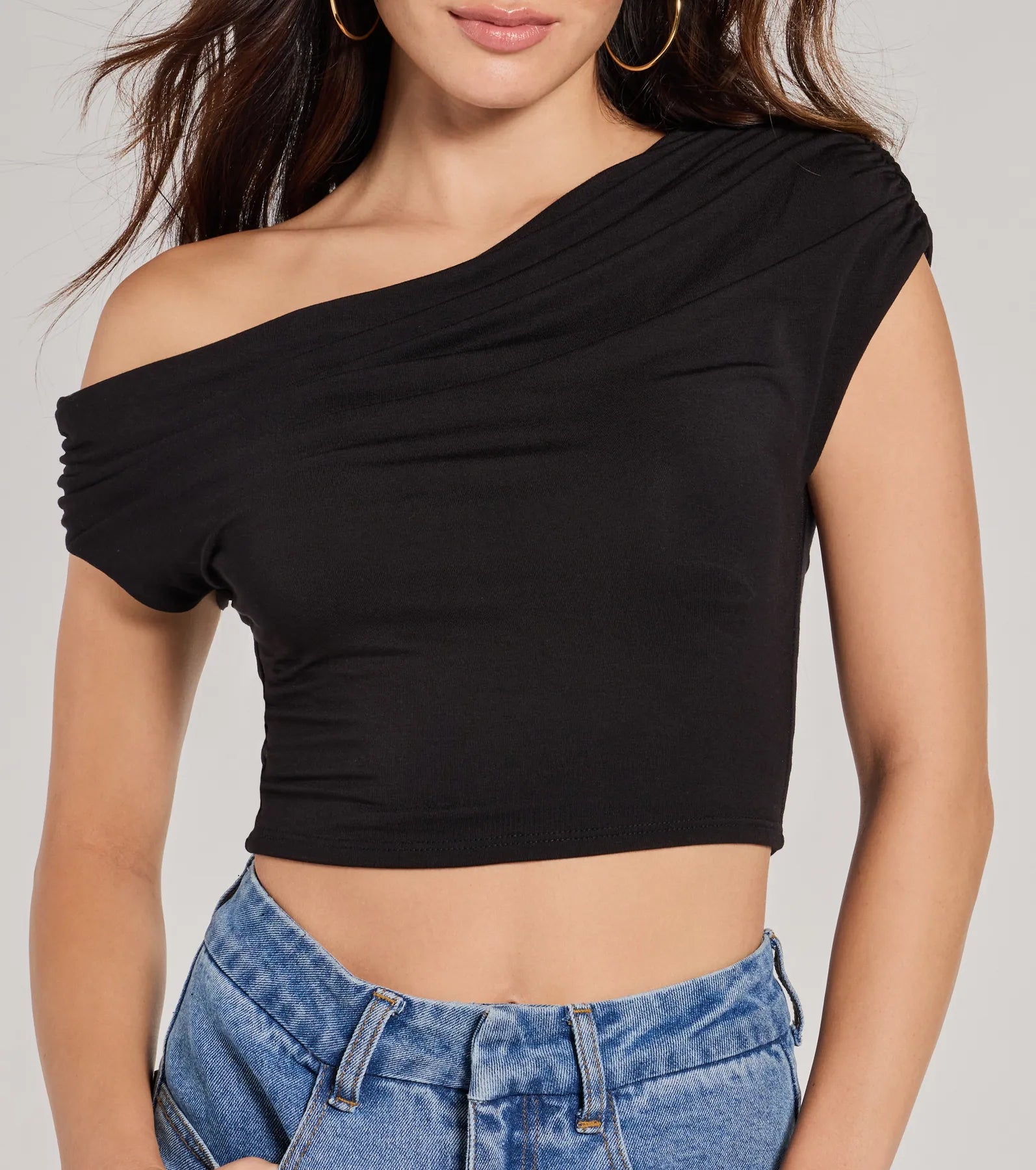 Ultimate Modern Chic One-Shoulder Crop Top