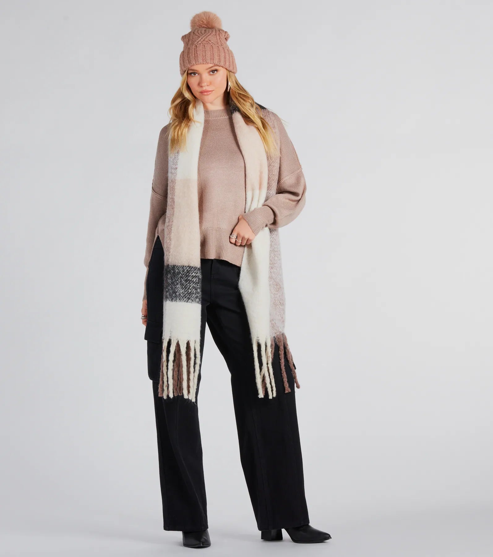 Ultimate Cozy Plaid Fringe Scarf - Winter Essential