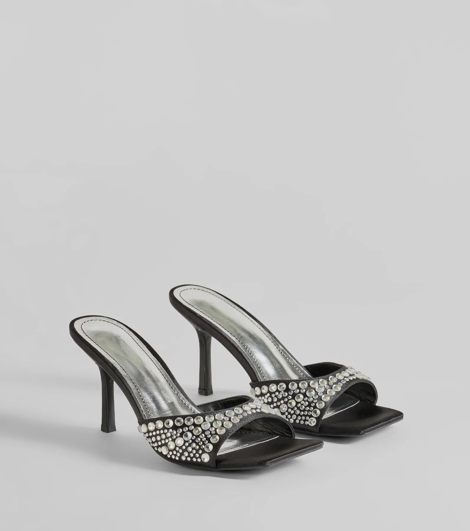 Ultimate Glam Rhinestone Satin Stiletto Heels - Elevate Your Evening Style