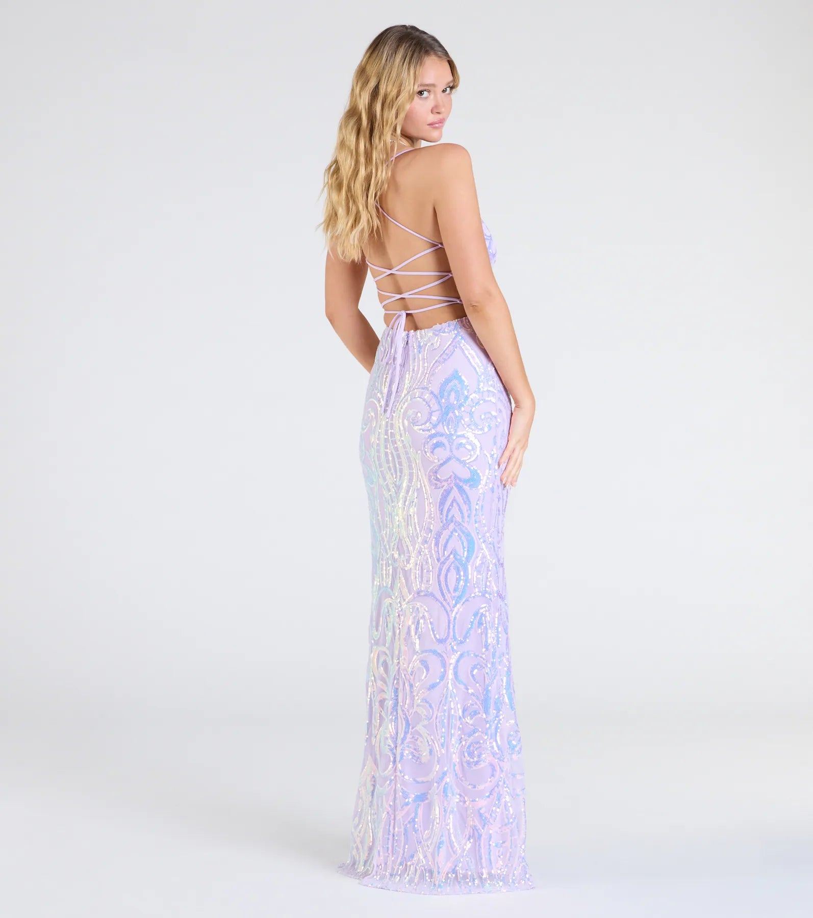 Premium Saige Sequin Mermaid Gown for Glamorous Evenings