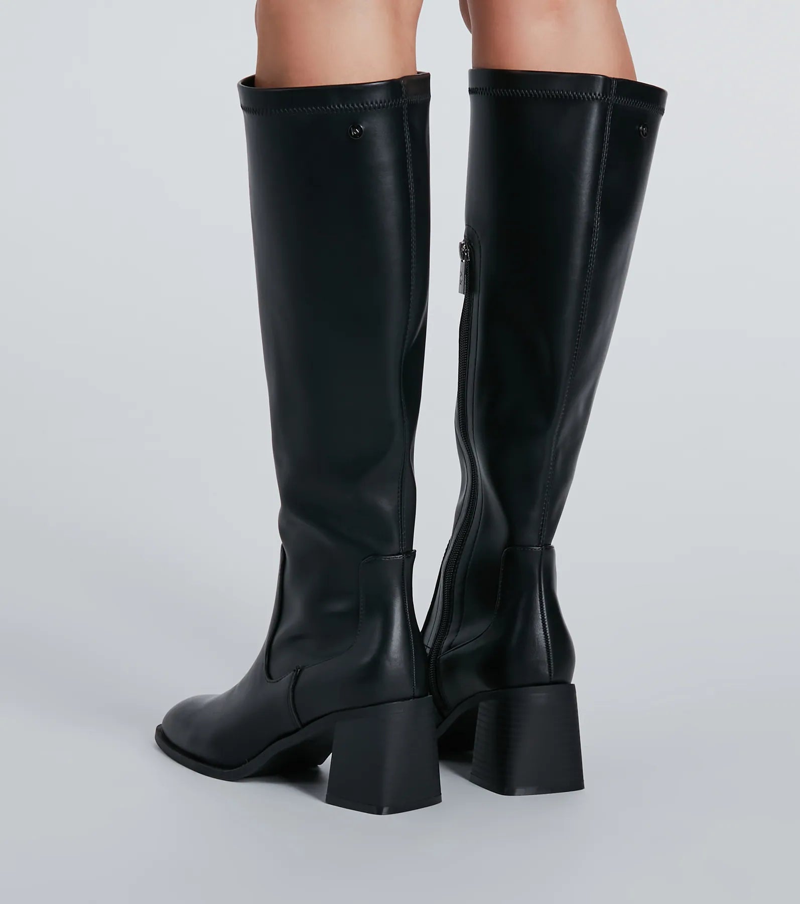 Ultimate Sleek Strut Faux Leather Knee-High Boots - Premium Fit & Style