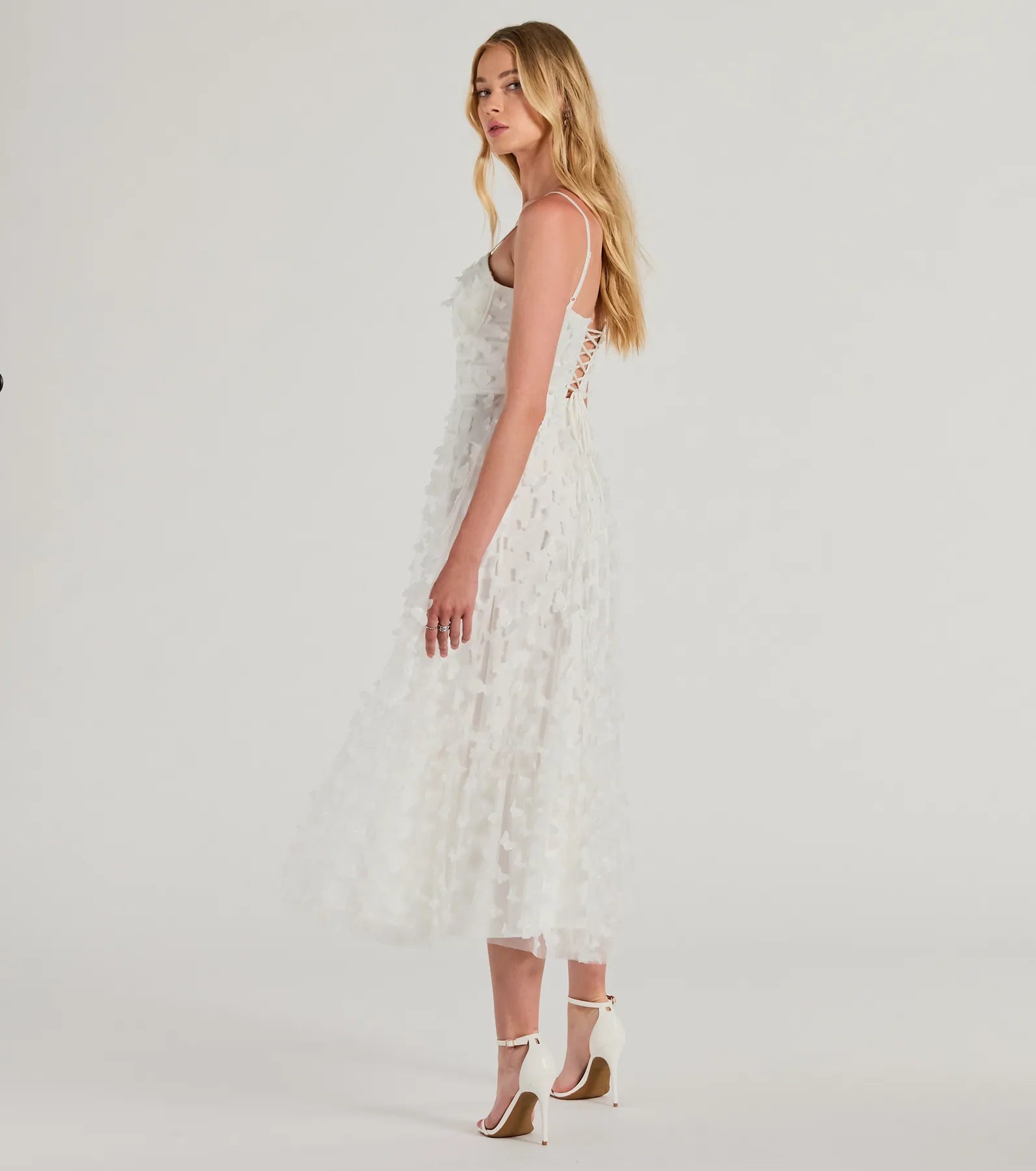 Molly Premium Butterfly Applique A-Line Evening Dress