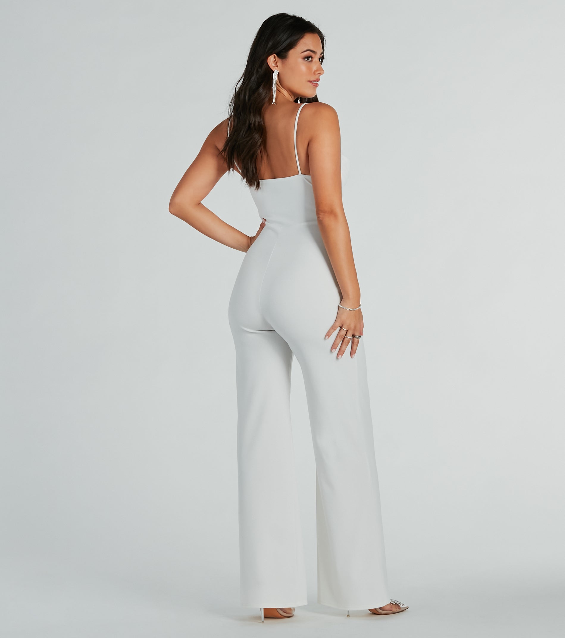 Premium Elegance Crepe Wide-Leg Jumpsuit