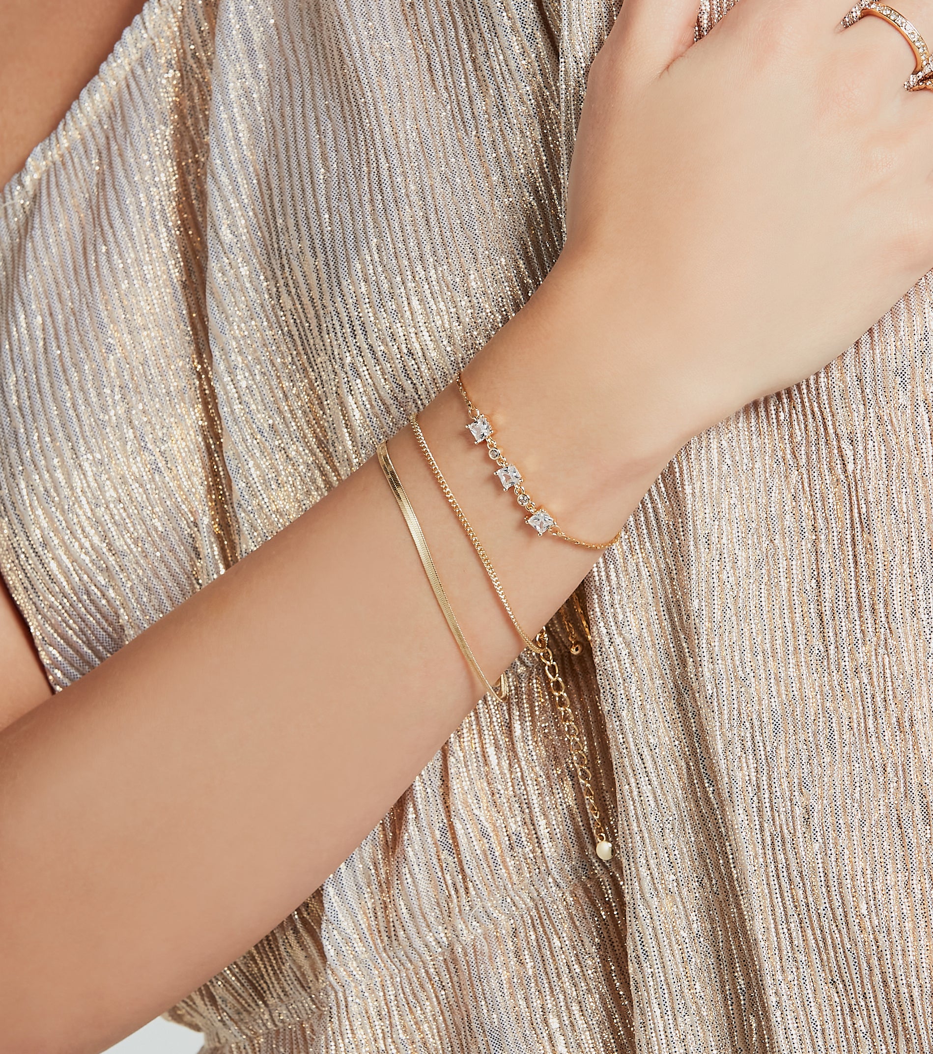Ultimate Everyday Glam Bracelet Trio - Premium Chain Set