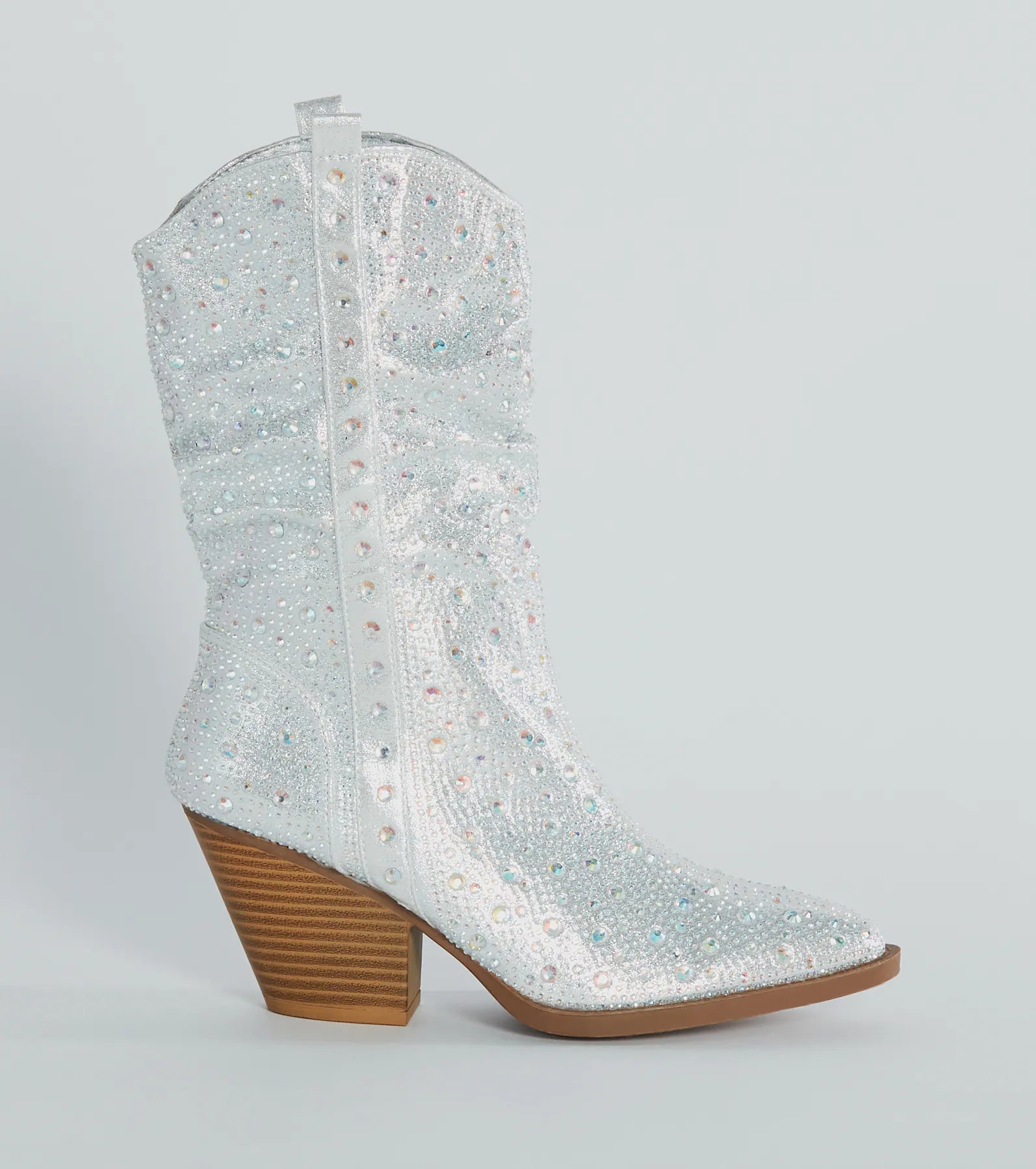 Ultimate Glam Rhinestone Faux Leather Cowboy Boots