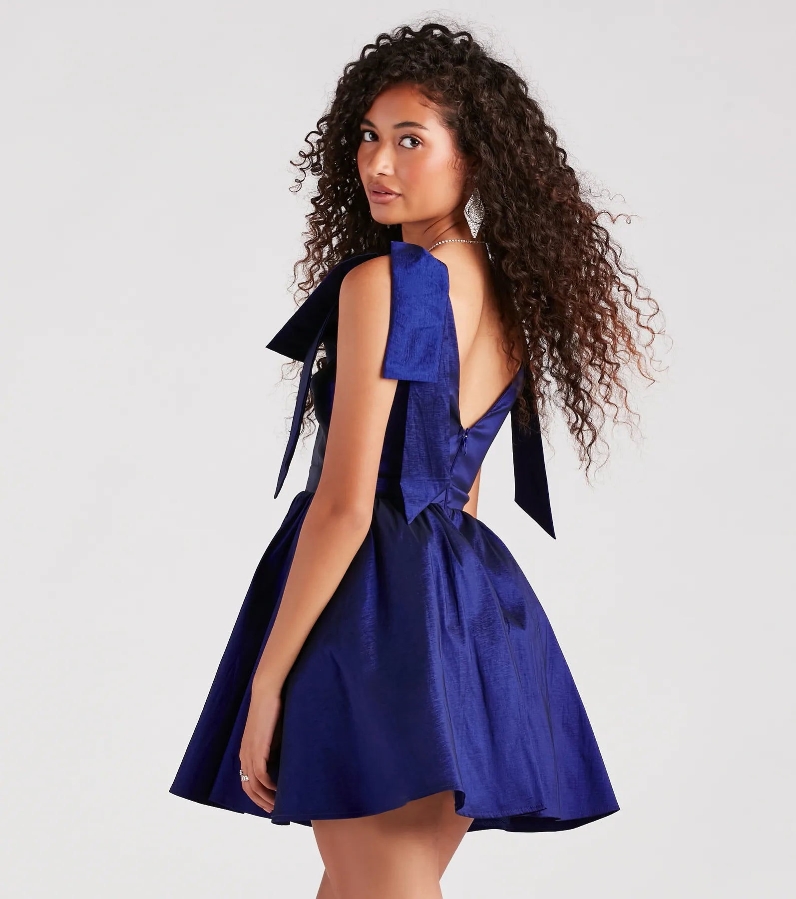 Mayva Premium Taffeta Bow A-Line Party Dress