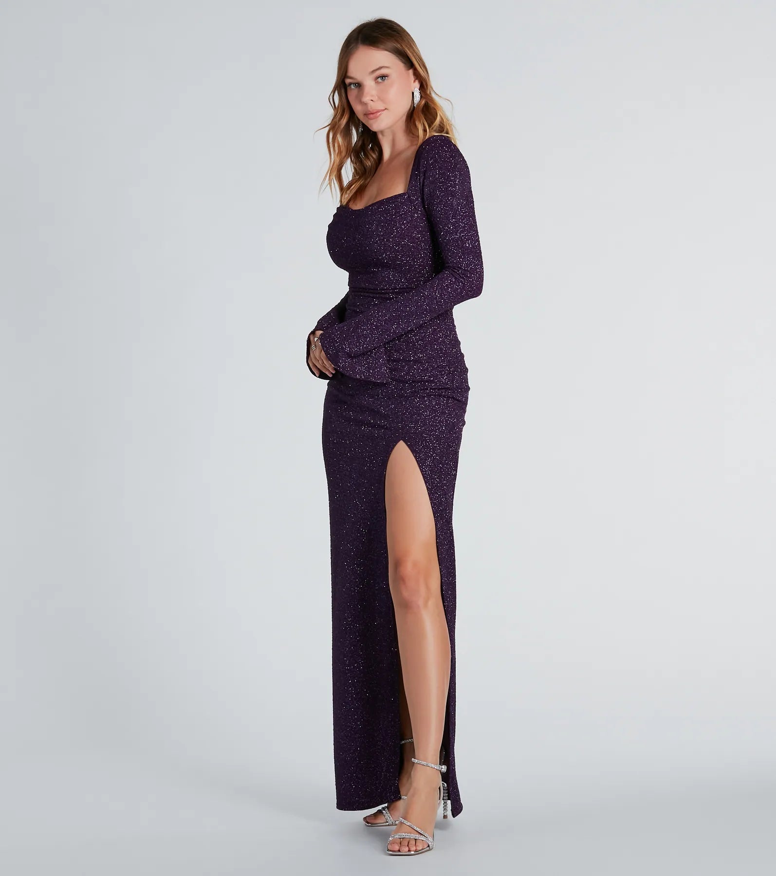 Jess Ultimate Glitter Formal Dress with Slit