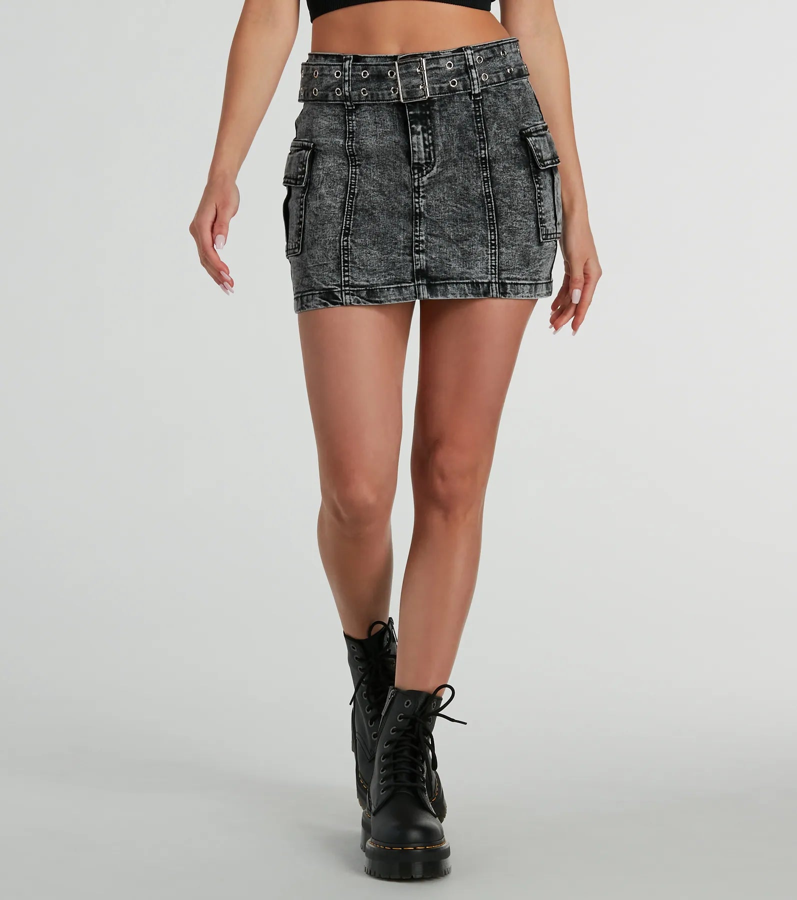 Ultimate 90s Revival Denim Mini Skirt with Adjustable Belt