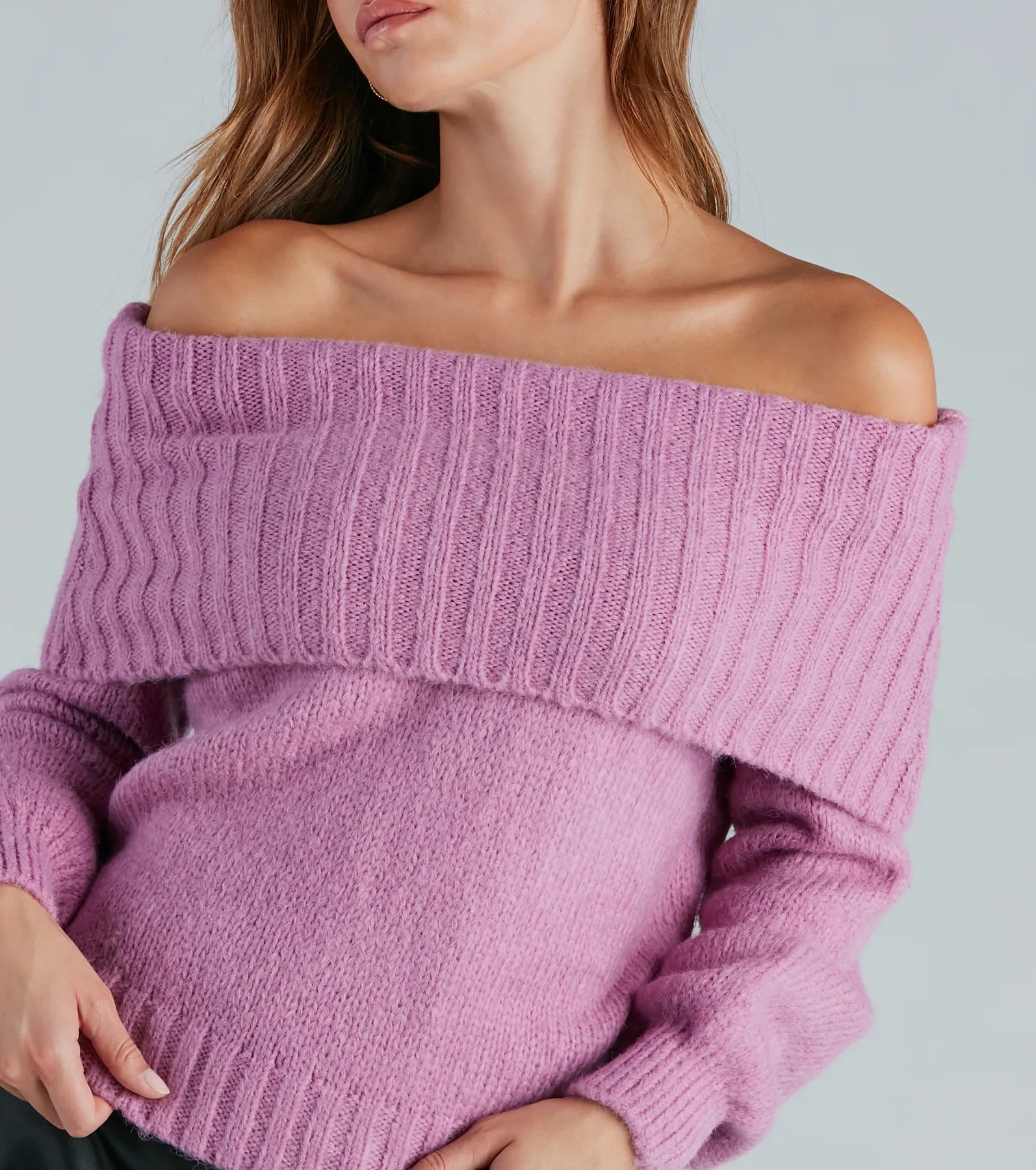 Ultimate Flirty Off-The-Shoulder Sweater Top - Premium Soft Knit