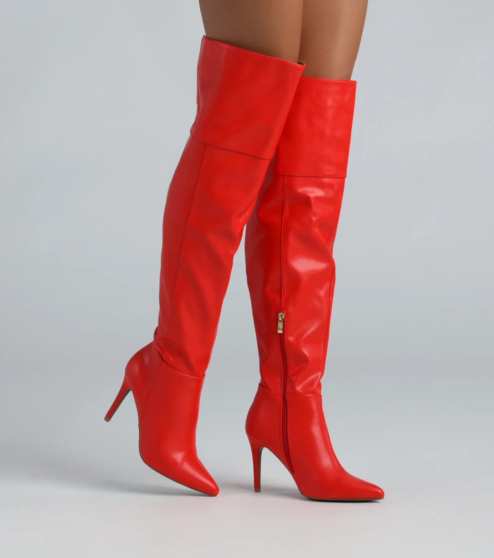 Ultimate Bold Faux Leather Over-The-Knee Boots - Premium Style & Comfort