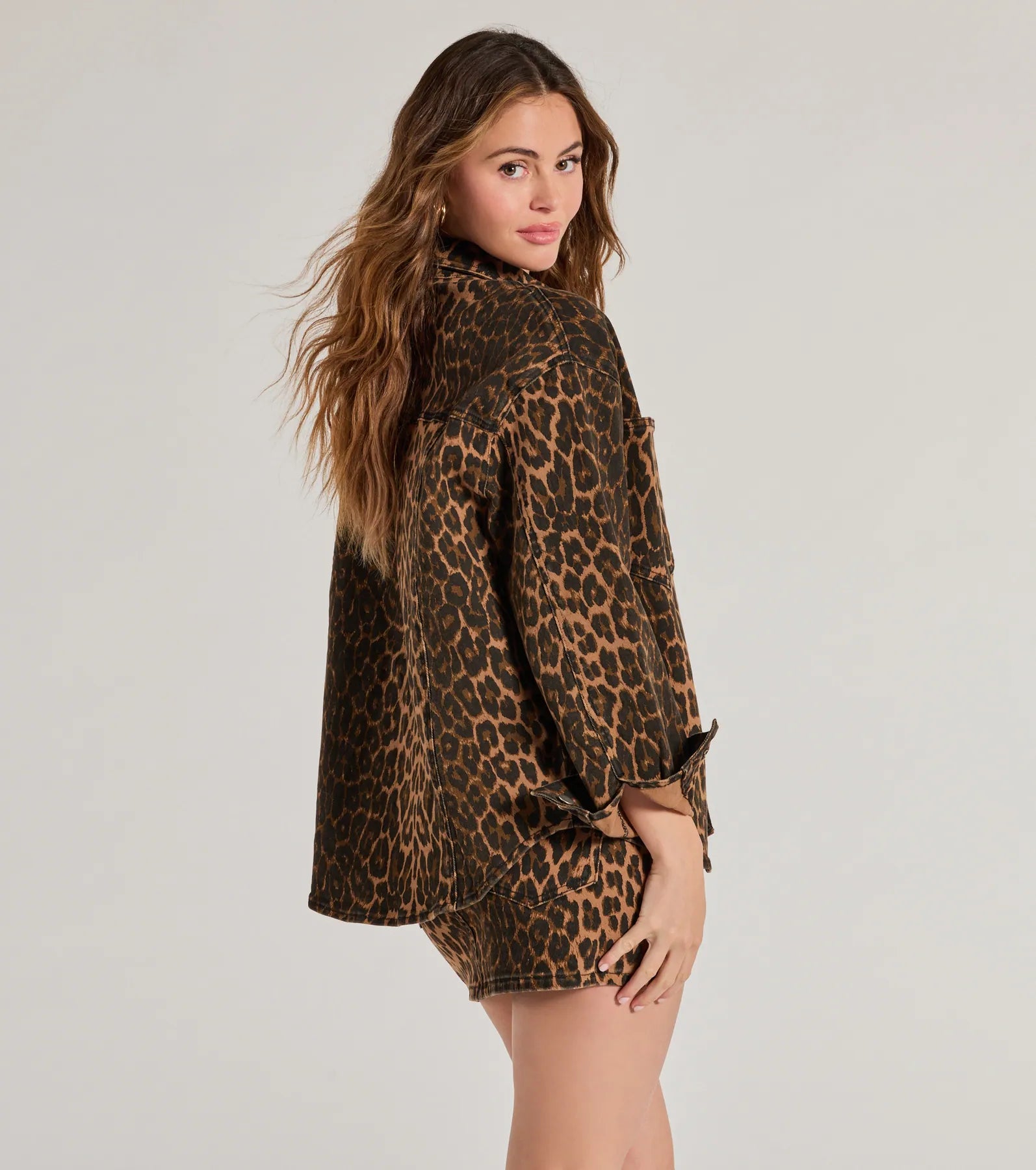 Ultimate Leopard Print Denim Shacket - Bold & Fierce Style