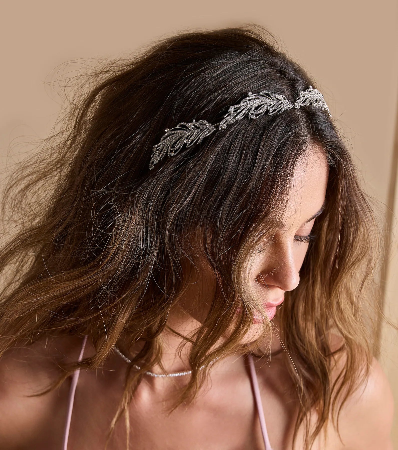 Premium Rhinestone Leaf Statement Headband