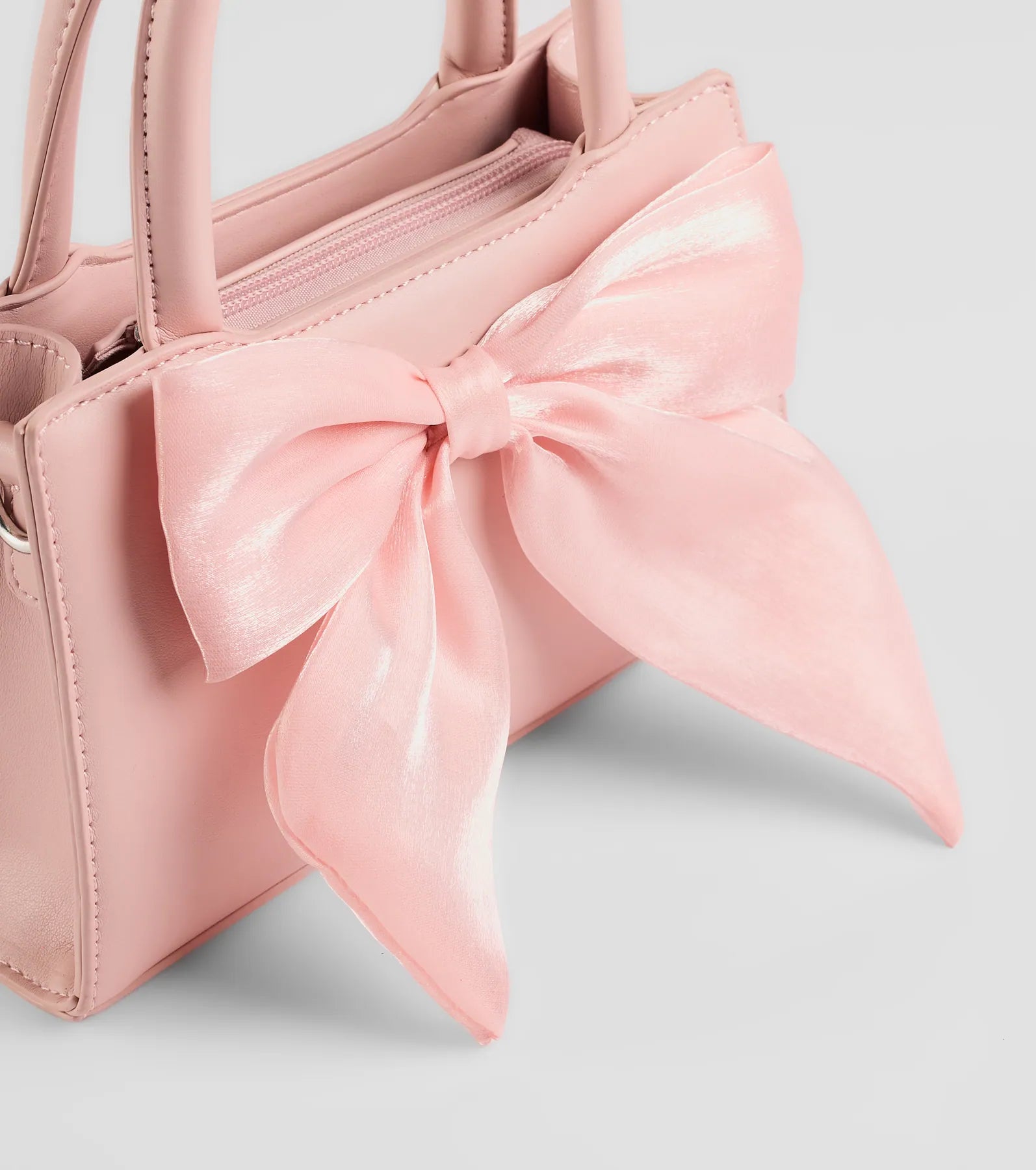 Premium Tulle Bow Faux Leather Handbag - Ultimate Style Upgrade