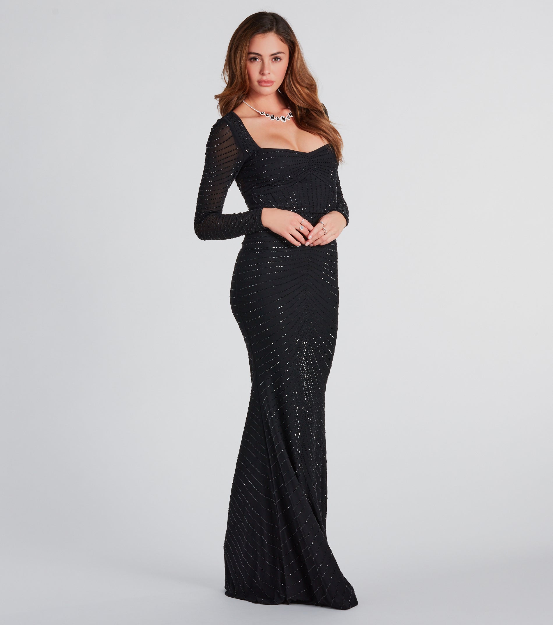 Ultimate Glam Janette Rhinestone Mermaid Evening Dress