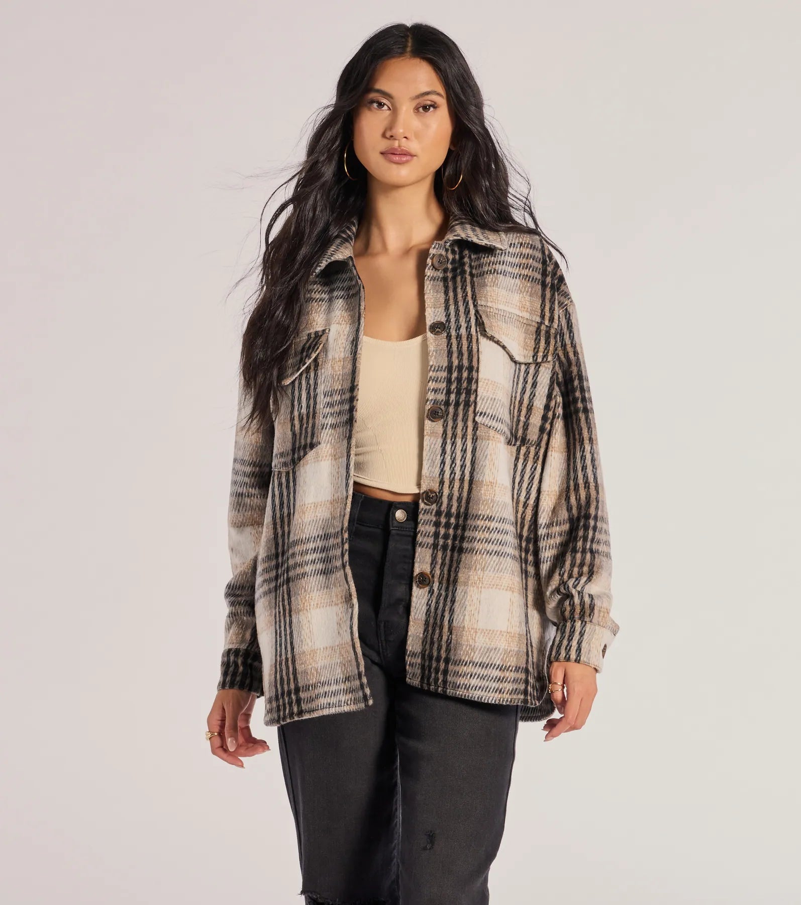 Premium Plaid Faux Wool Shacket - Ultimate Style Upgrade