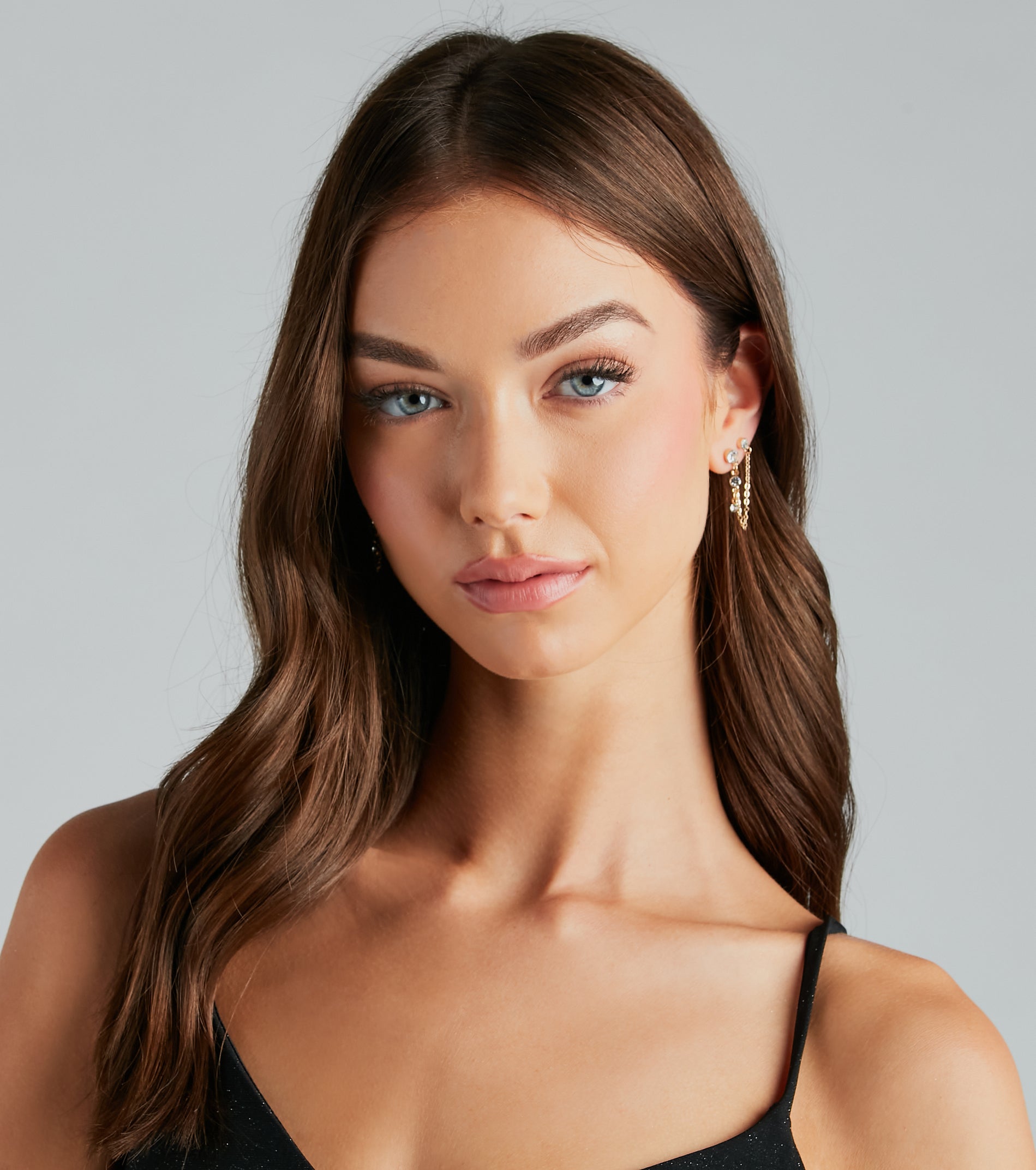 Ultimate Glam Rhinestone Chain Swag Earrings