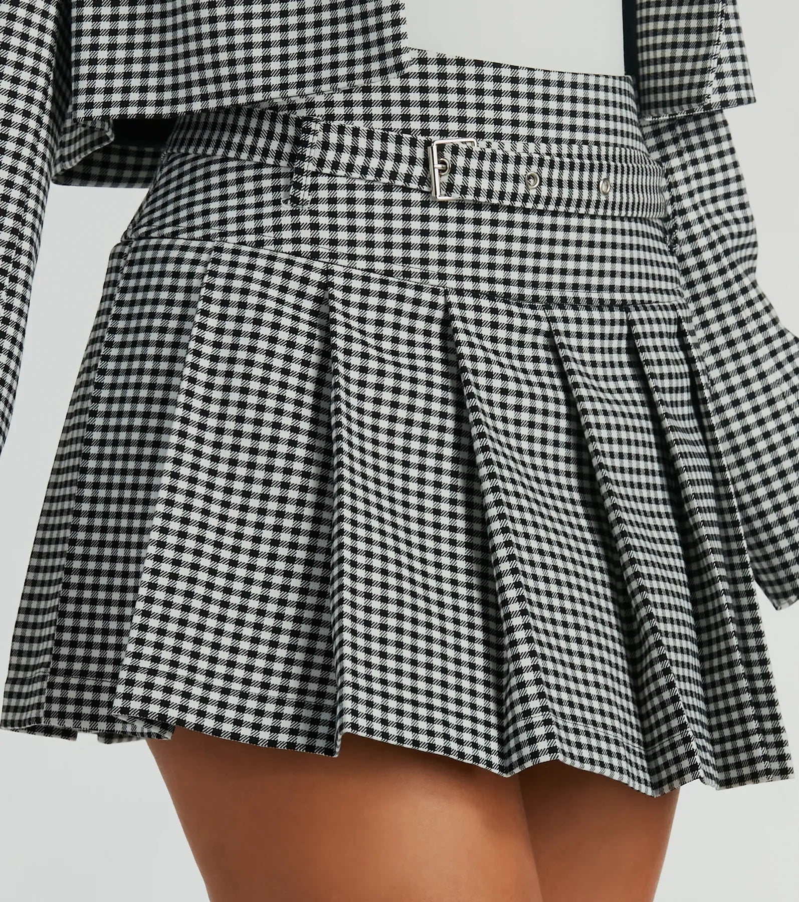 Ultimate Preppy Gingham Twill Skater Skort