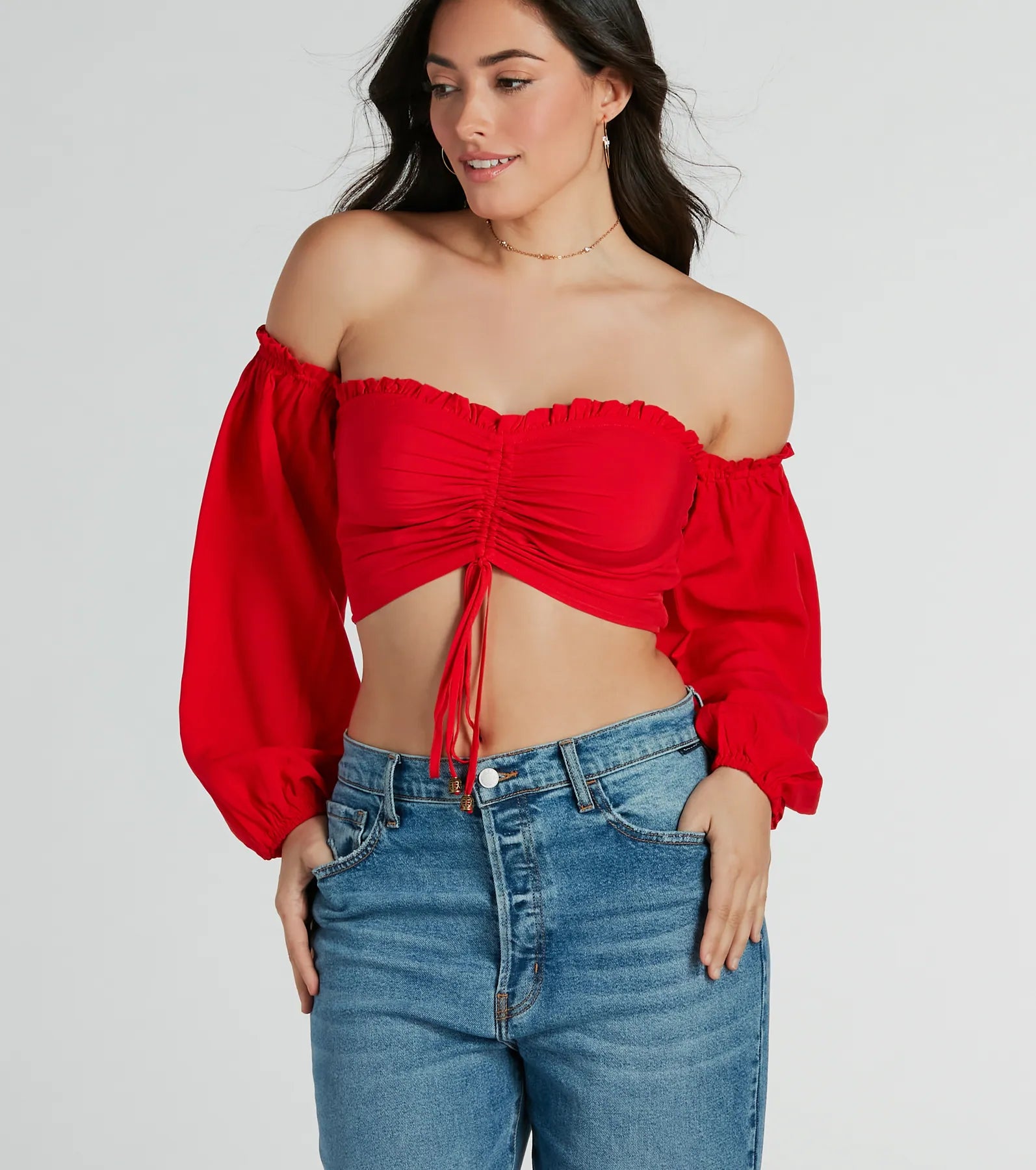 Premium Alluring Daydream Off-The-Shoulder Crop Top - Ultimate Summer Style