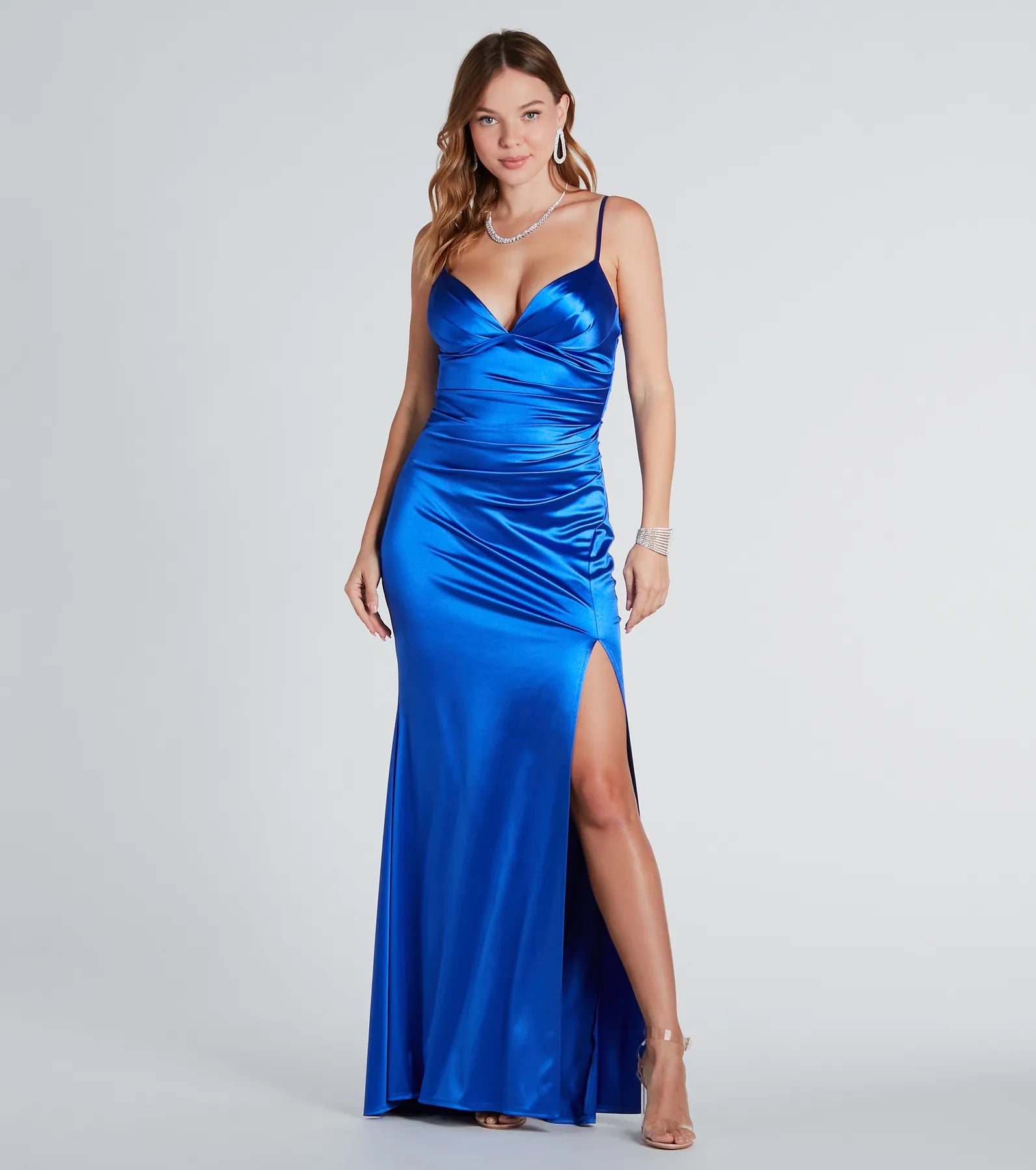 Jordyn Premium Satin Mermaid Gown with Elegant Train