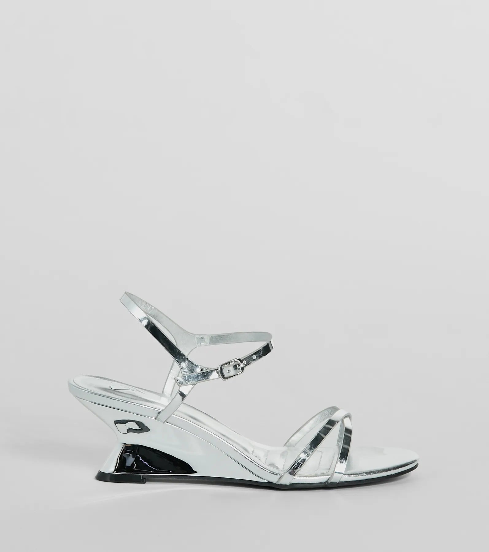 Forever Fab Reflective Chrome Wedge Heels - Ultimate Festival Style