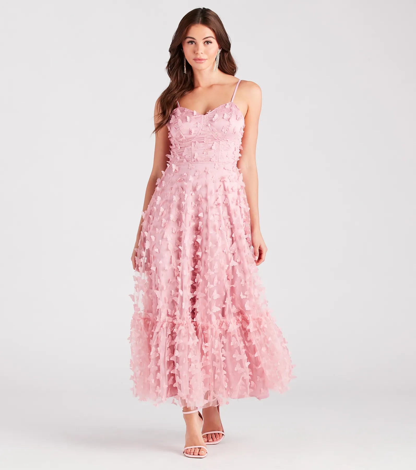 Molly Premium Butterfly Applique A-Line Evening Dress