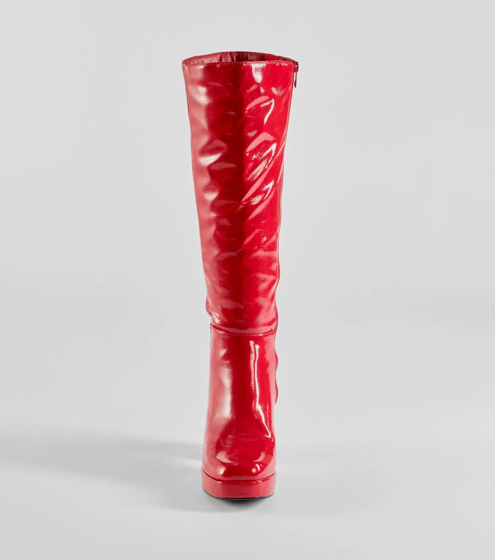 Ultimate Styling Patent Faux Leather Knee-High Platform Boots