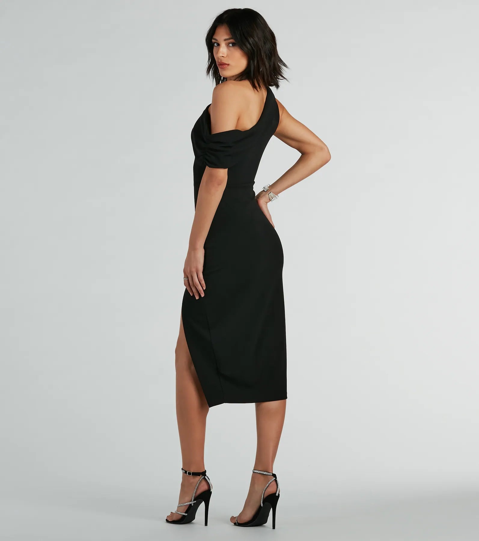 Premium Jullian Off-The-Shoulder Midi Dress - Ultimate Sophistication