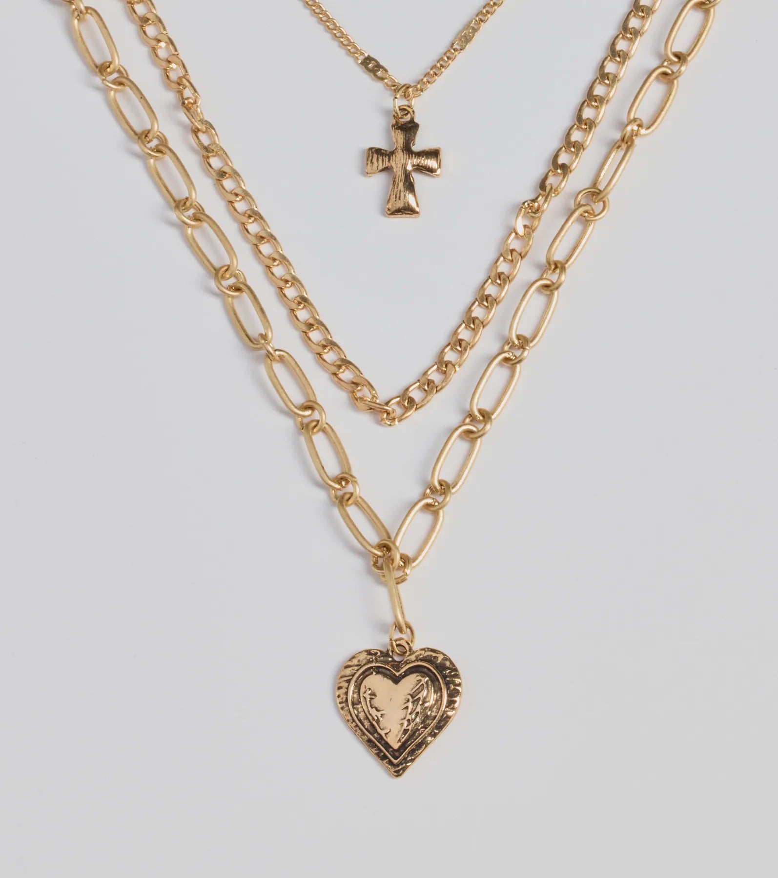 Premium Layered Heart & Cross Necklace - Ultimate Style Upgrade