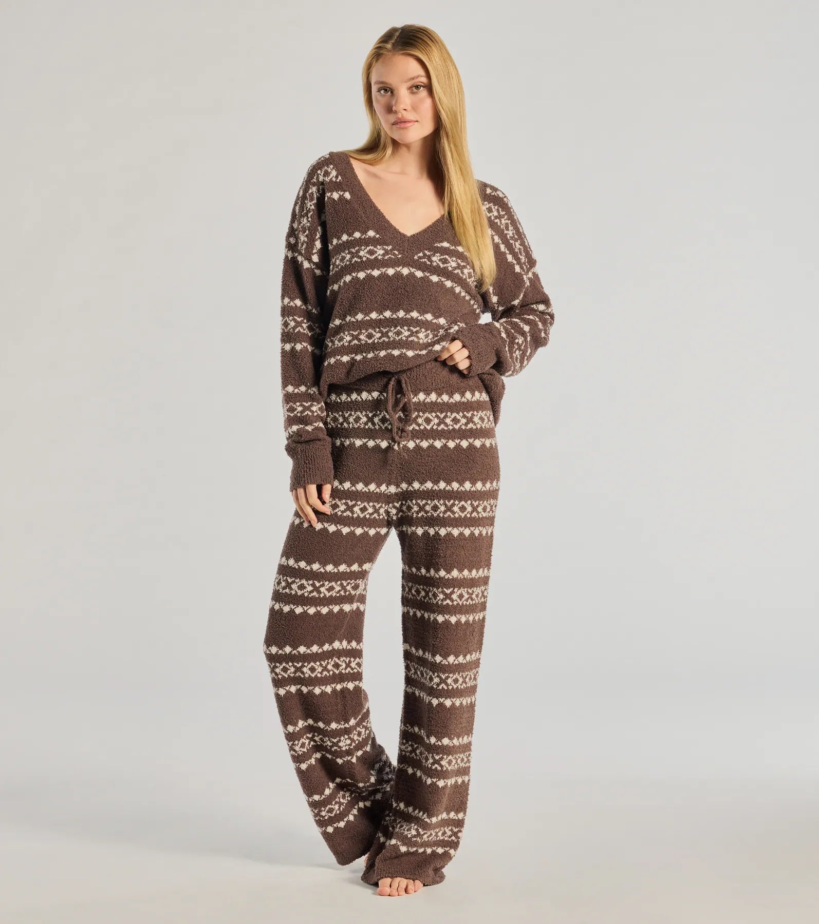 Ultimate Cozy Wonderland Fair Isle Chenille Knit Pajama Joggers