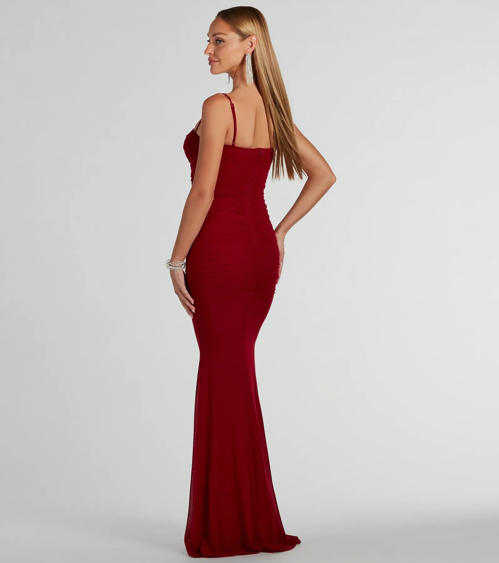 Premium Kaitlyn Elegant Mermaid Formal Dress with Cowl Neck