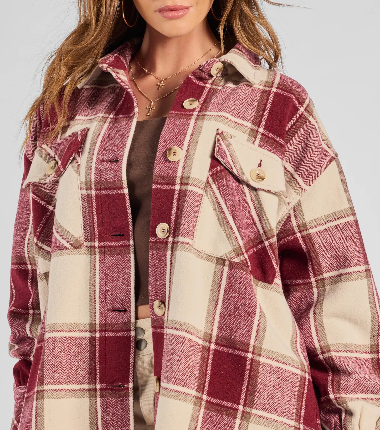 Ultimate Comfy Cozy Vibes Plaid Oversized Shacket