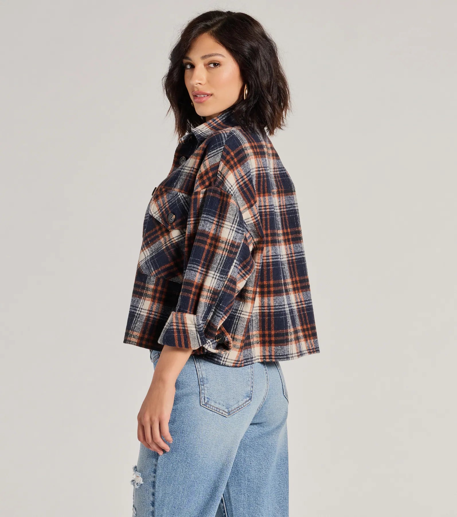 Premium Vibes Cropped Plaid Shacket - Ultimate Winter Style