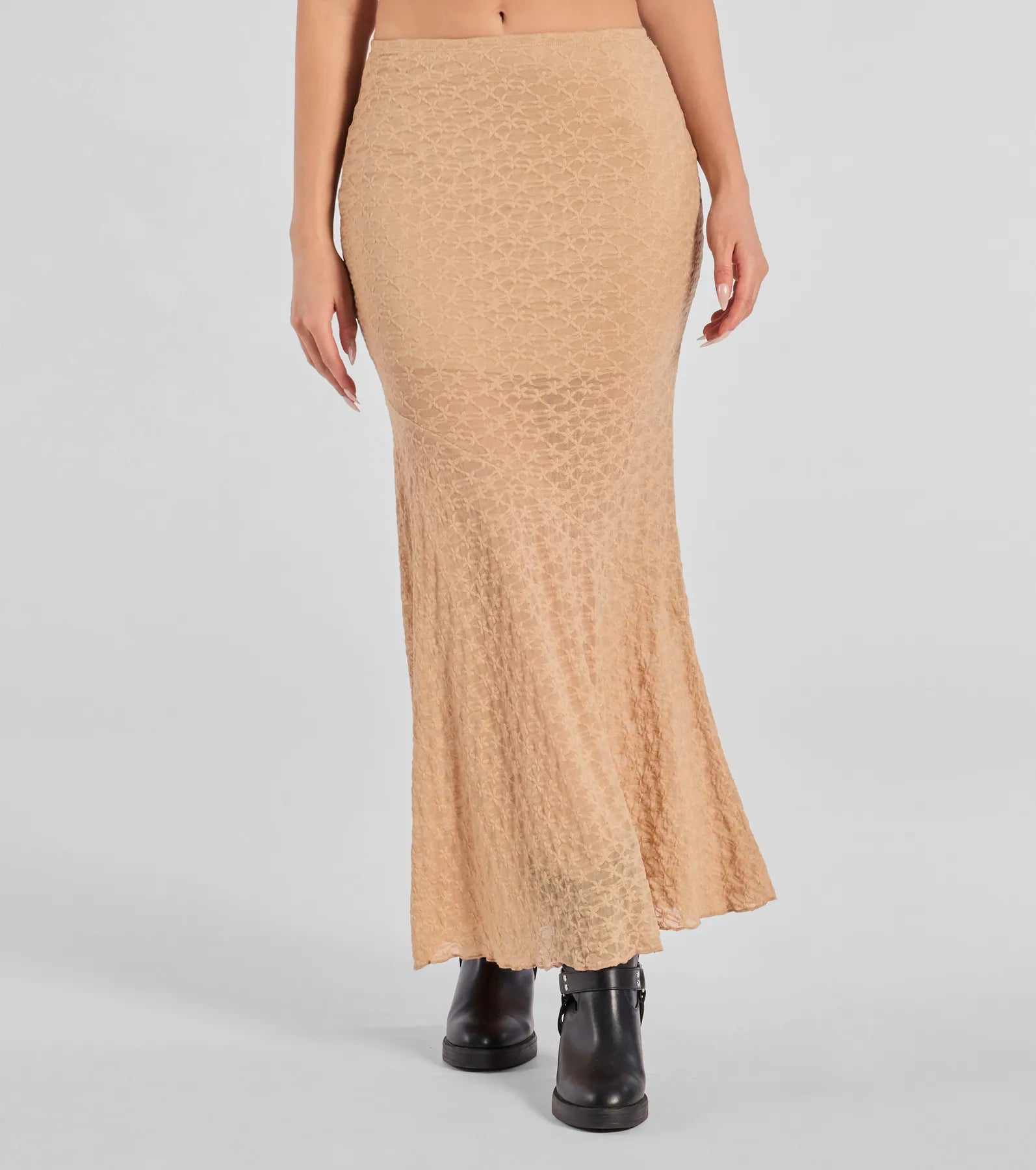 Ultimate Boho Chic Floral Lace Maxi Skirt