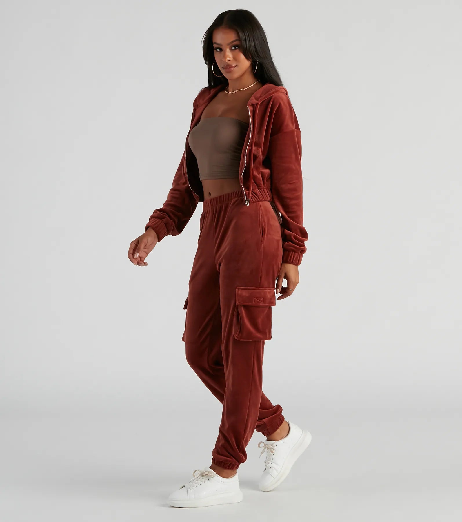 Ultimate Comfort Velour Cargo Joggers