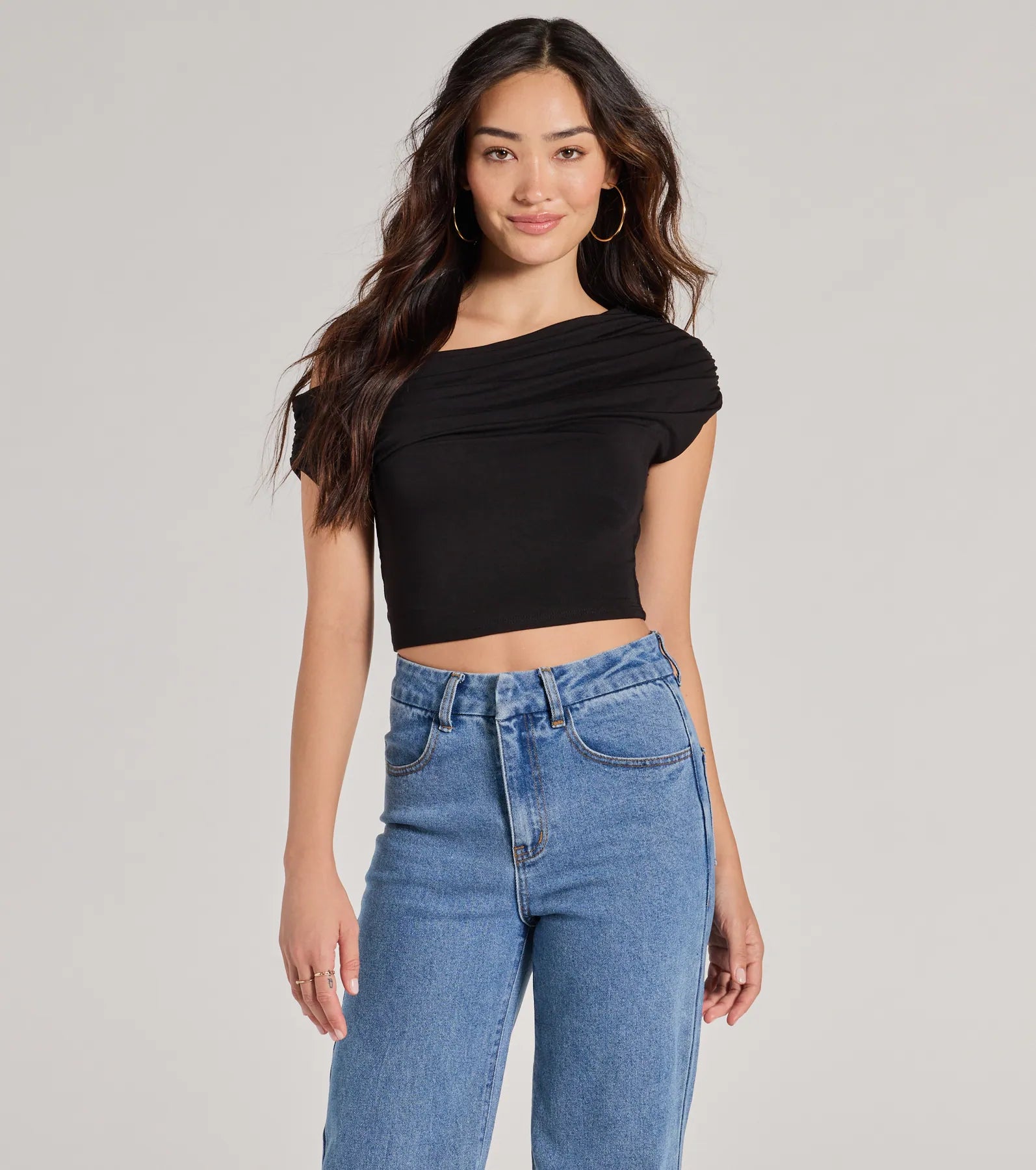 Ultimate Modern Chic One-Shoulder Crop Top