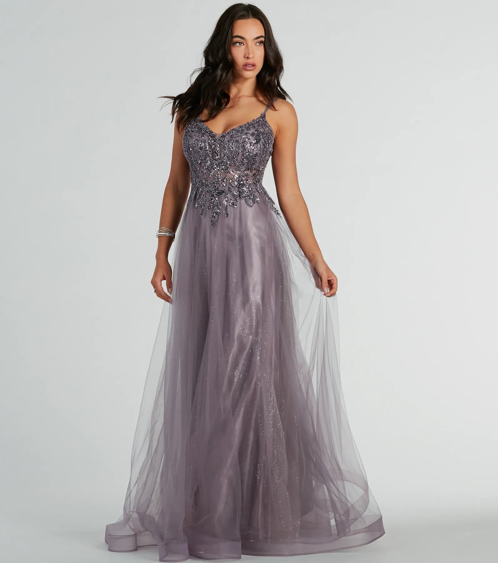 Vanessa Ultimate Glitter Tulle Formal Gown