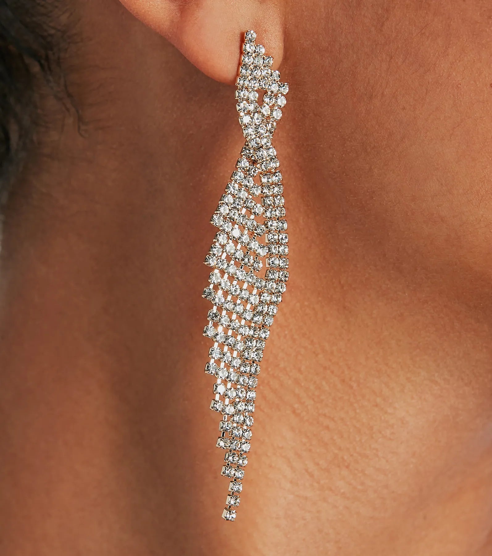 Ultimate Glam Rhinestone Drop Earrings